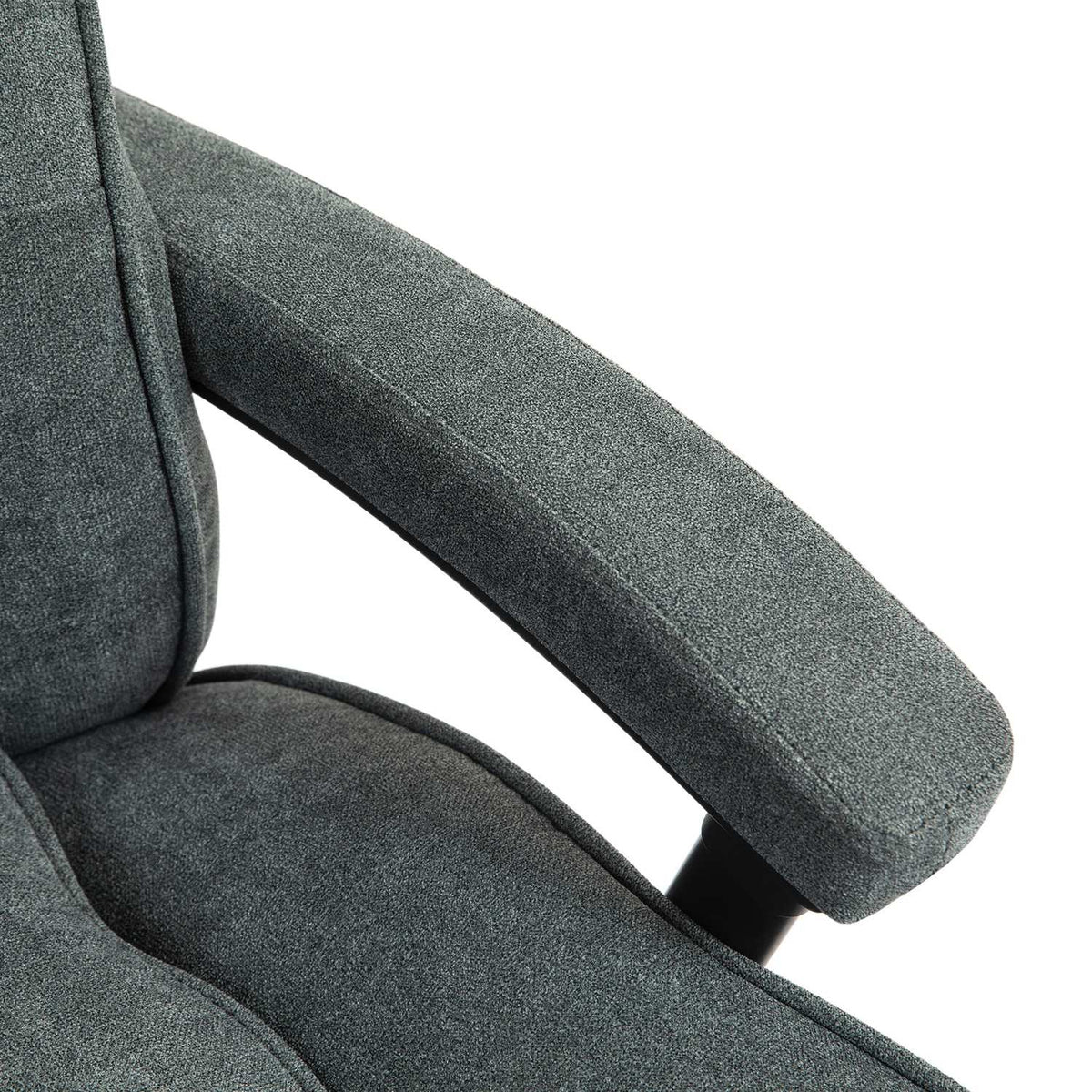 Ergonomischer grauer Bürostuhl, Leinenoptik, höhenverstellbar