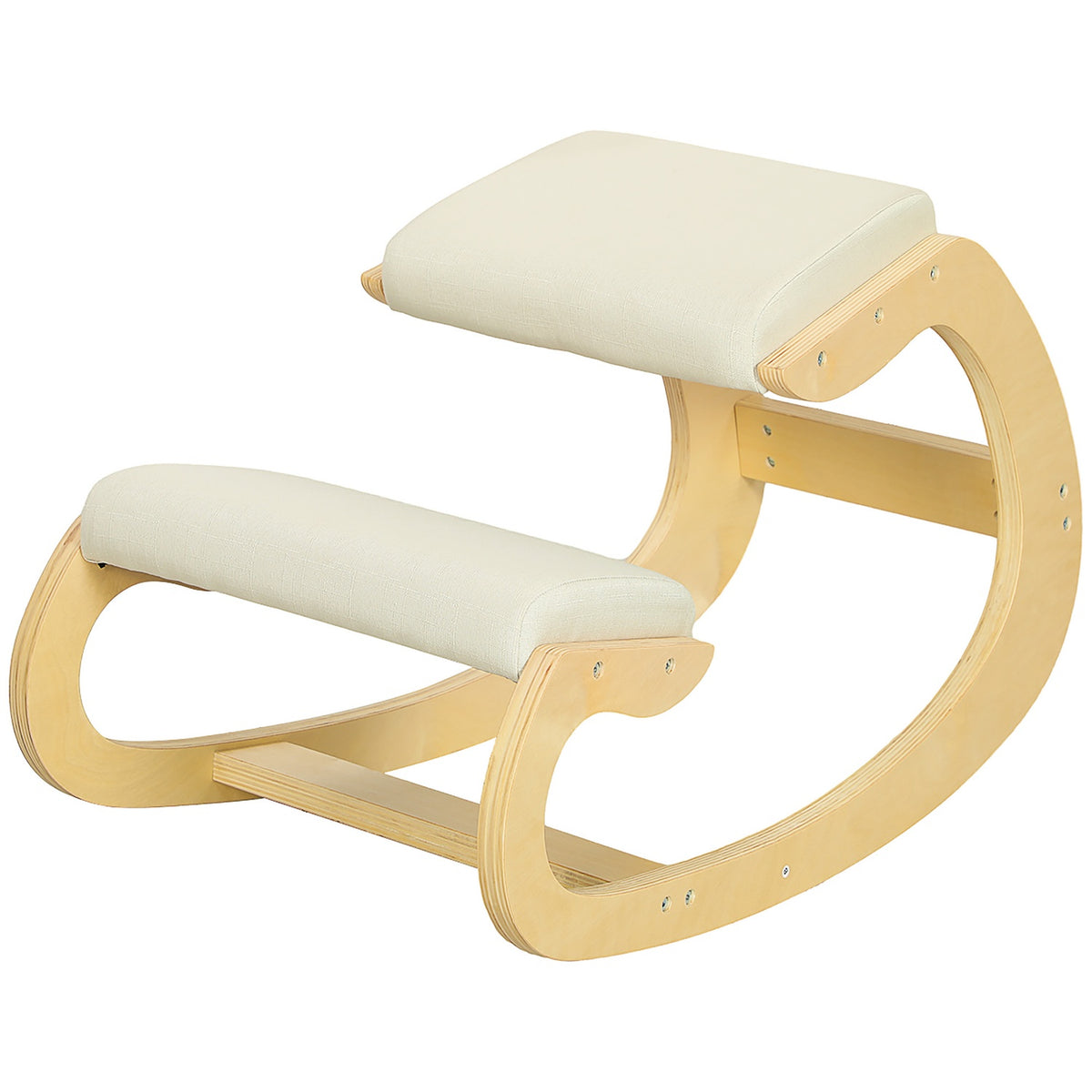 Ergonomisk knästol för hållning, gungdesign, kräm
