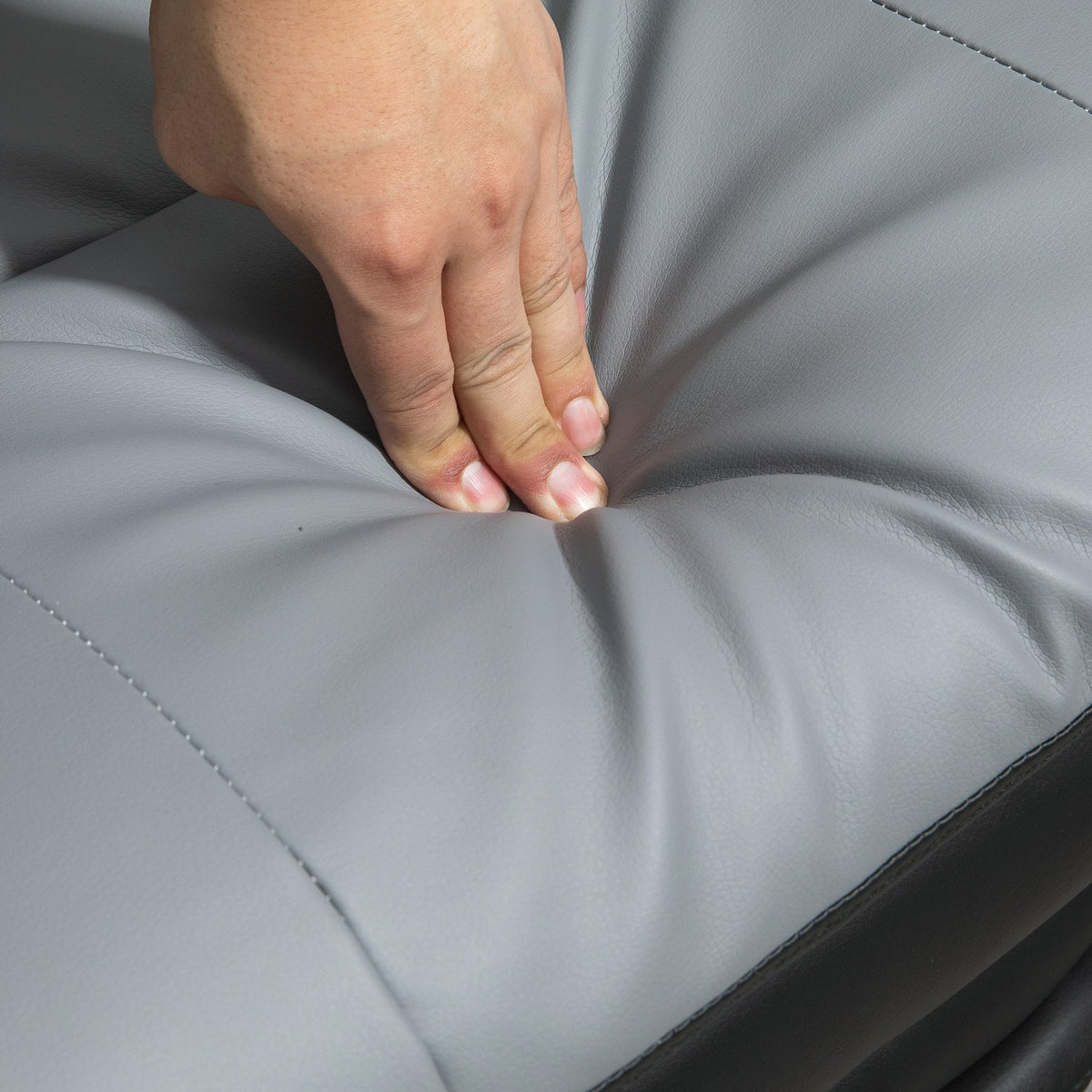 Sedia da ufficio ergonomica, dondolante, portata 180 kg, pelle grigio chiaro
