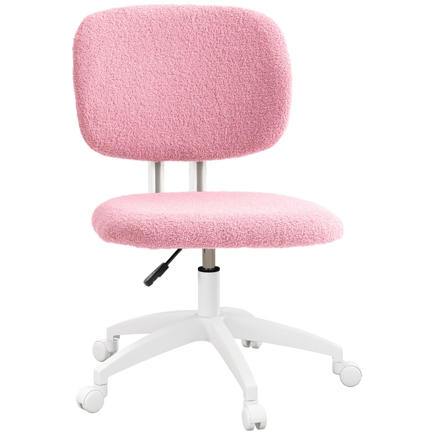 Ergonomisk kontorsstol i rosa sammet – justerbar i höjdled