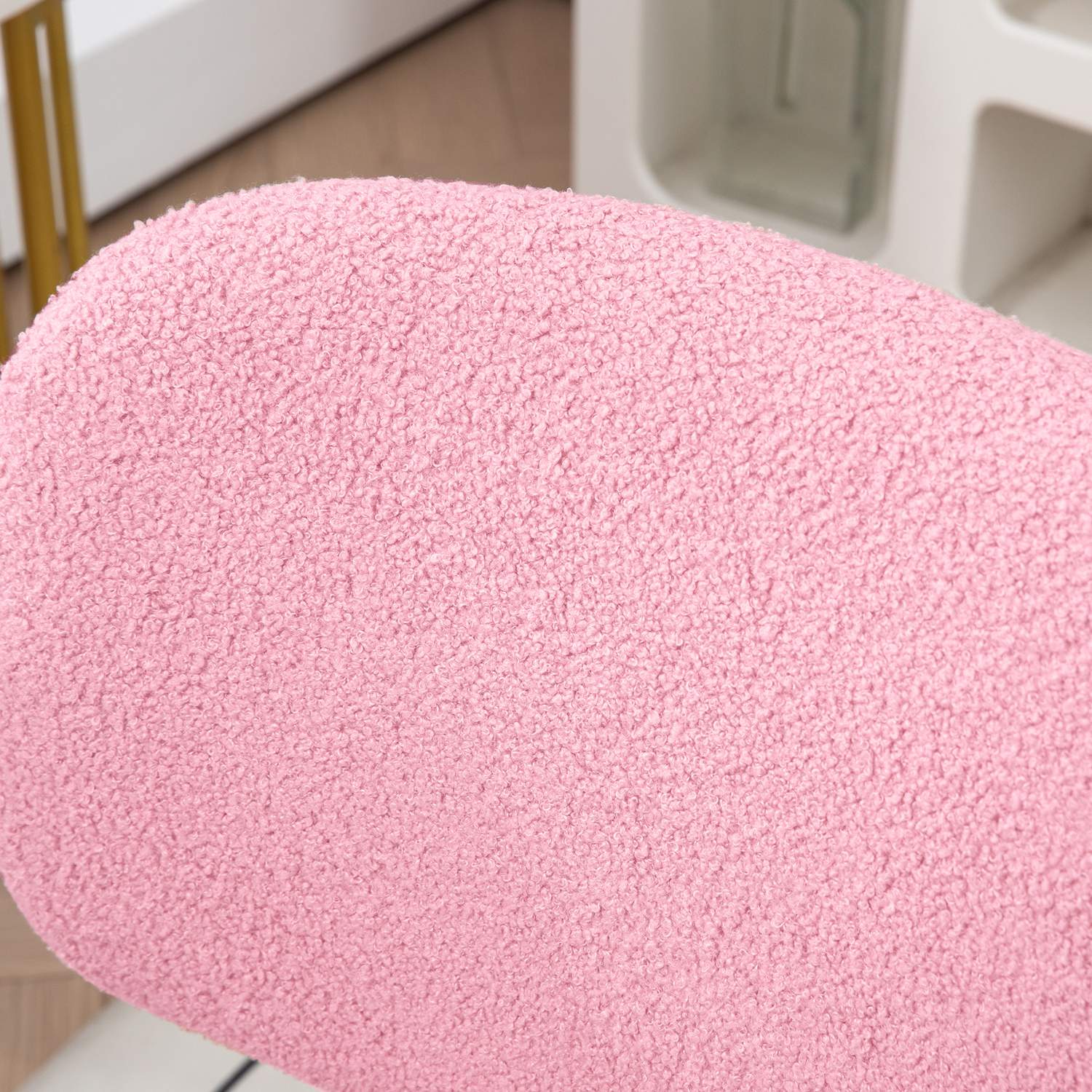 Ergonomisk kontorsstol i rosa sammet – justerbar i höjdled