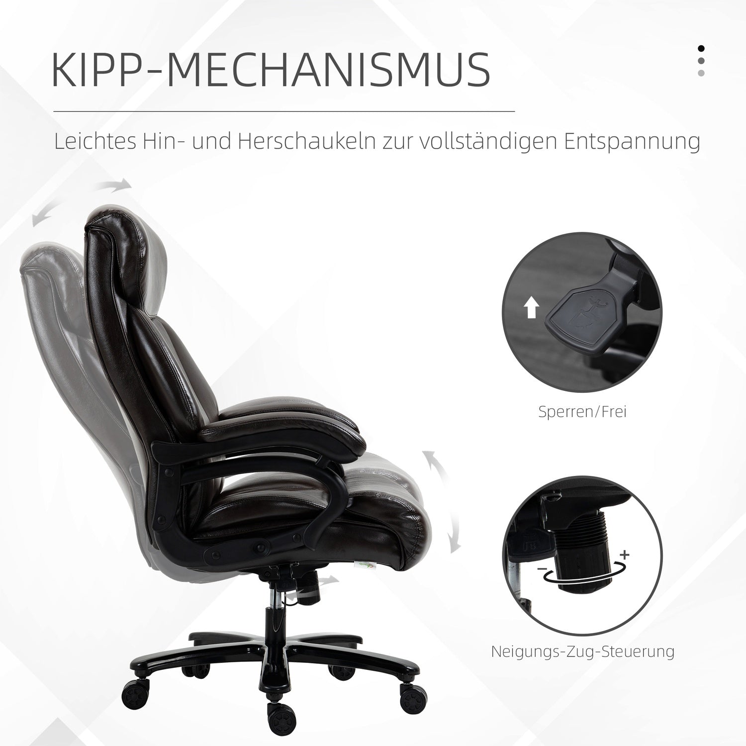 Ergonomisk kontorsstol, justerbar, 180 kg kapacitet