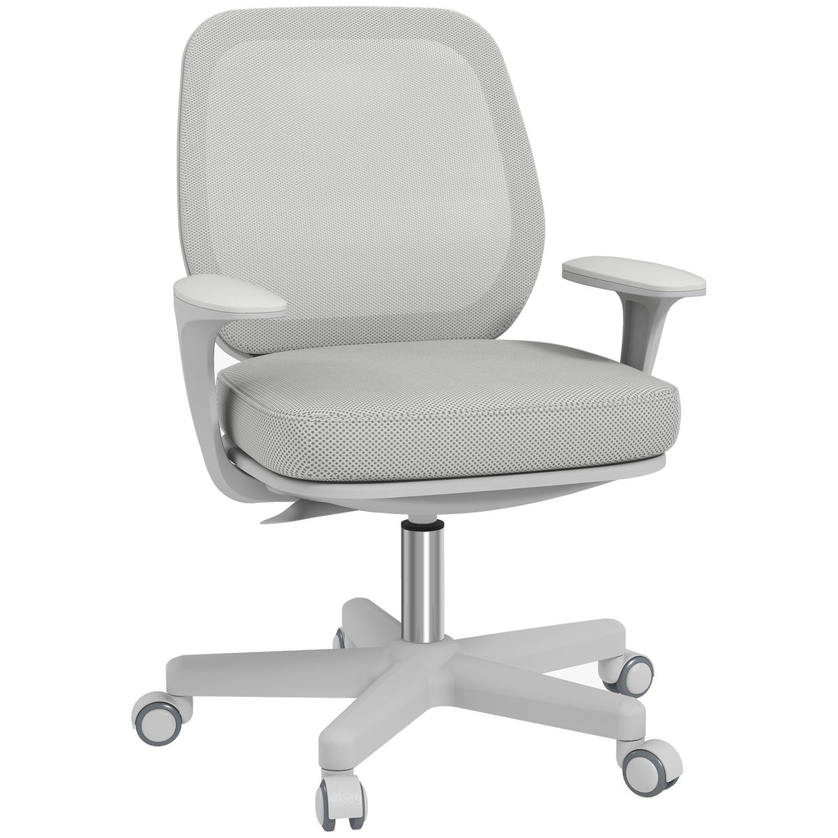 Ergonomisk kontorsstol, justerbar höjd, grå, 360° vridbar