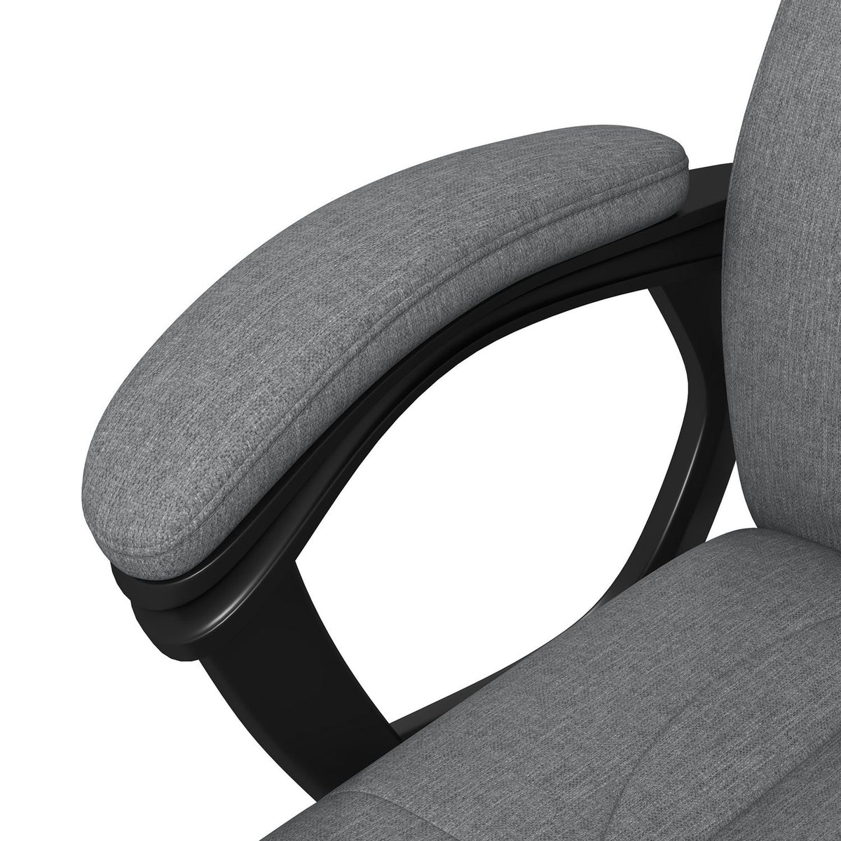 Ergonomischer Bürostuhl – verstellbare Höhe, graues Leinen, Kopfstütze