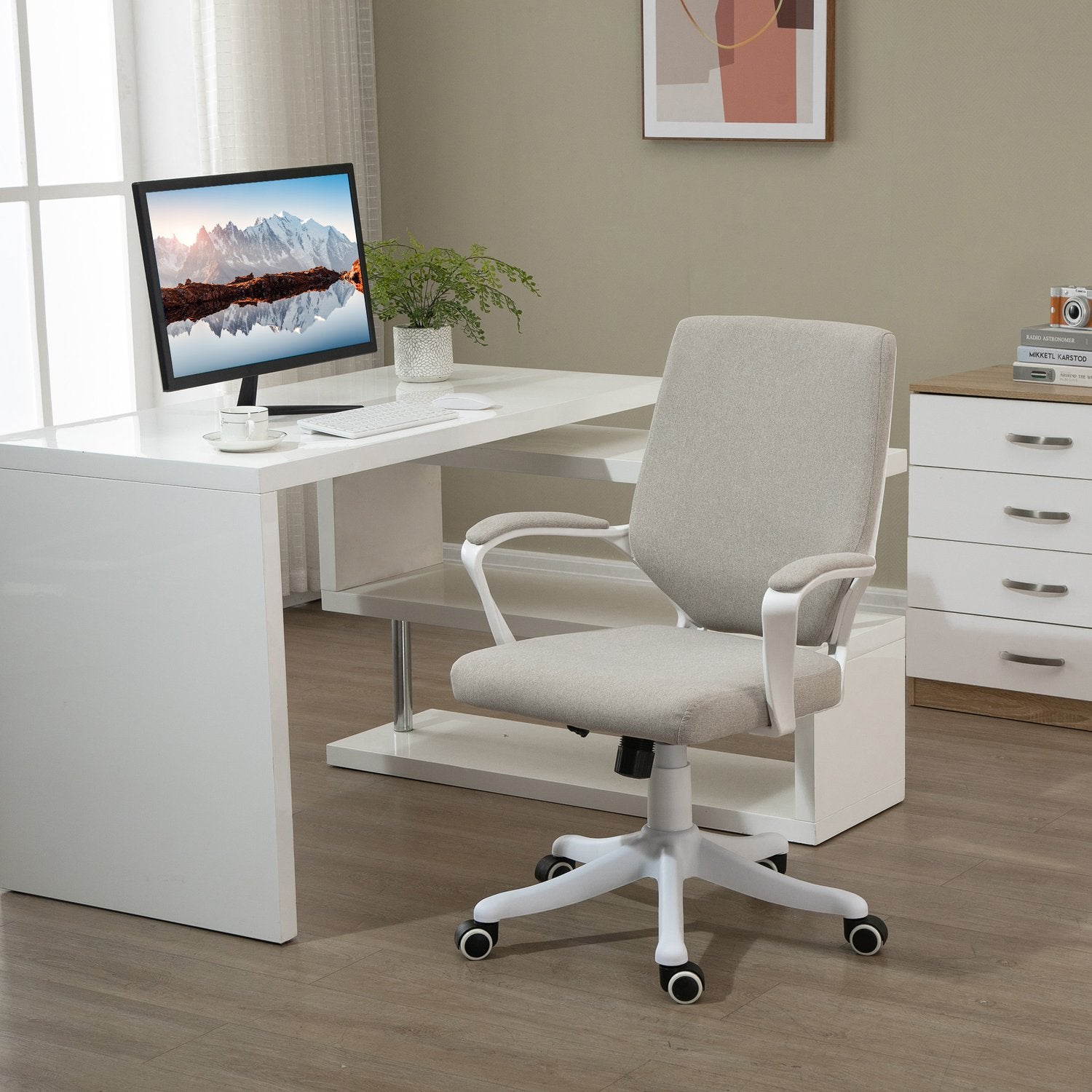 Ergonomisk kontorsstol – justerbar, vadderad, vridbar