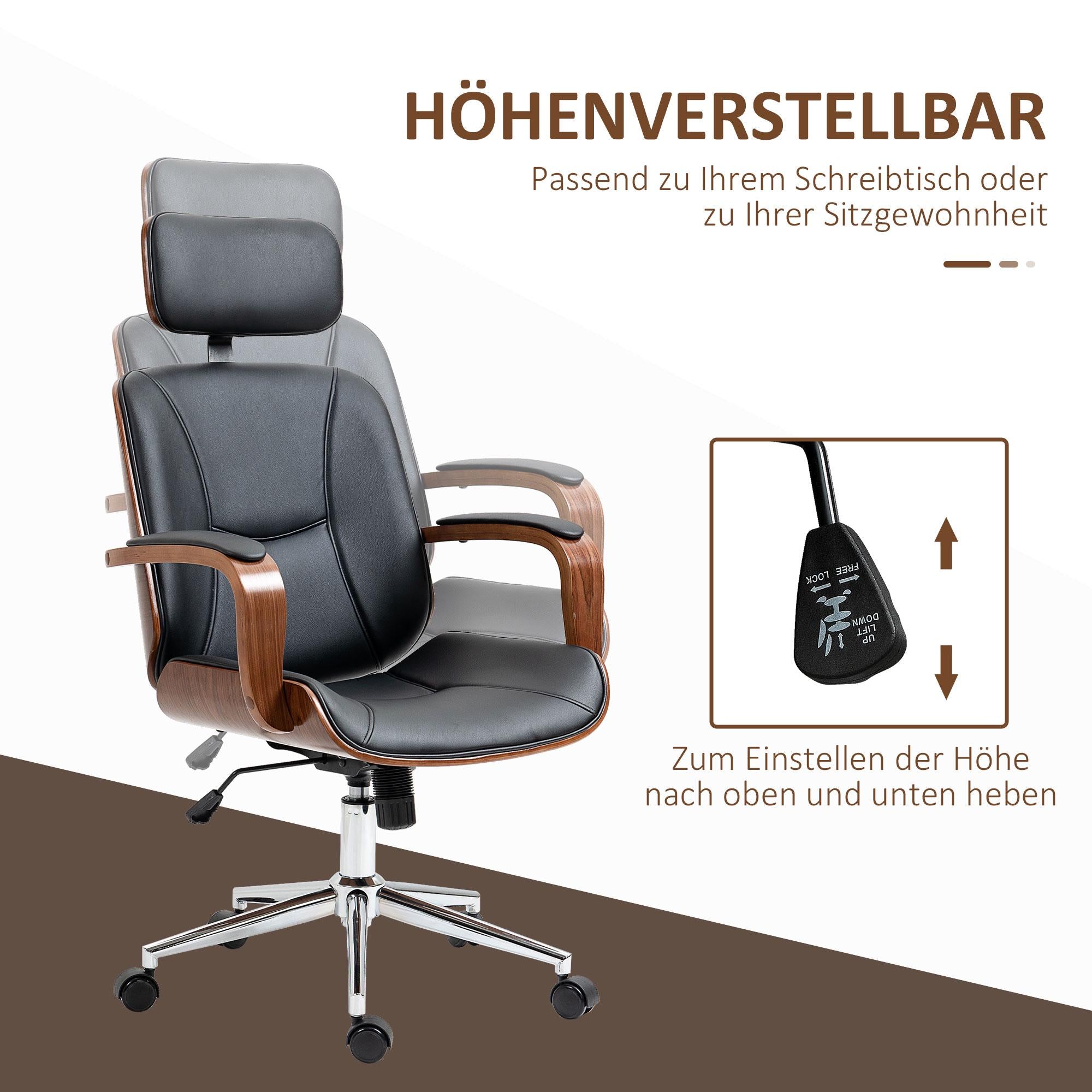 Ergonomisk kontorsstol med högt ryggstöd, svart