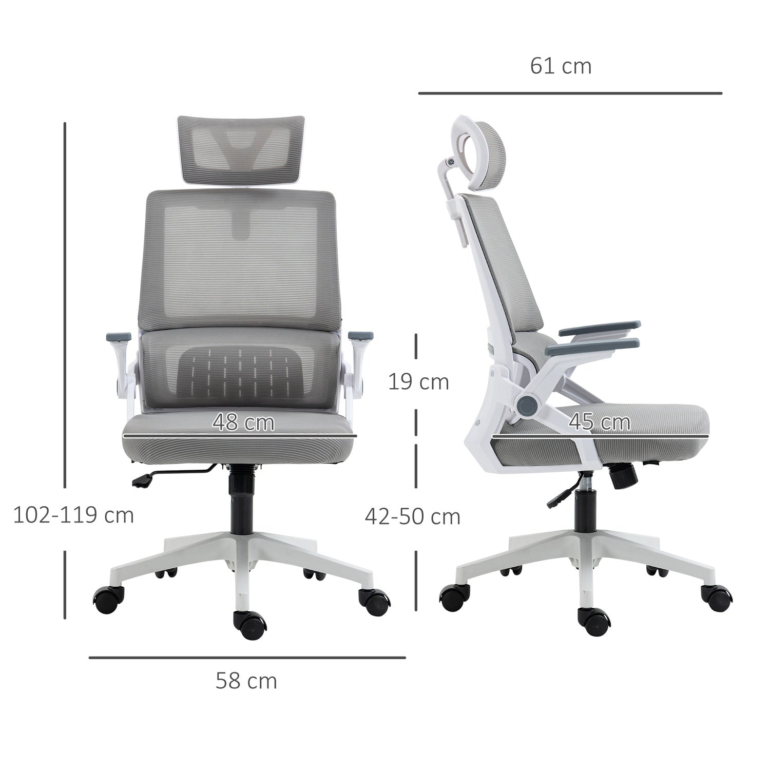 Ergonomisk kontorsstol med justerbart svankstöd