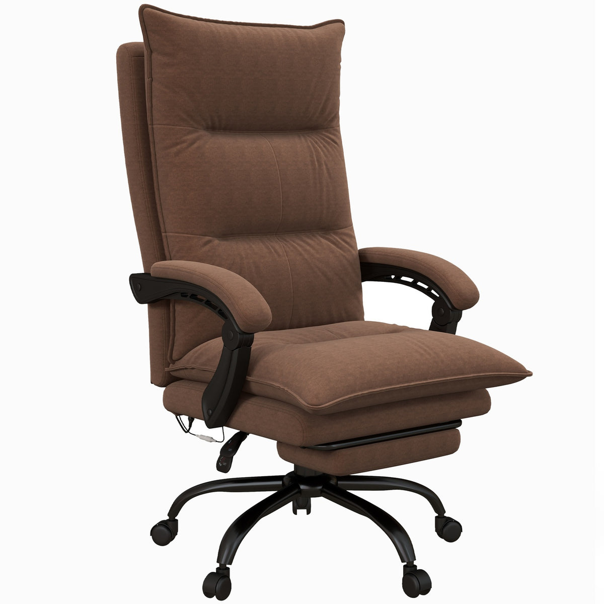 Chaise de bureau ergonomique avec massage, inclinaison 155° – marron