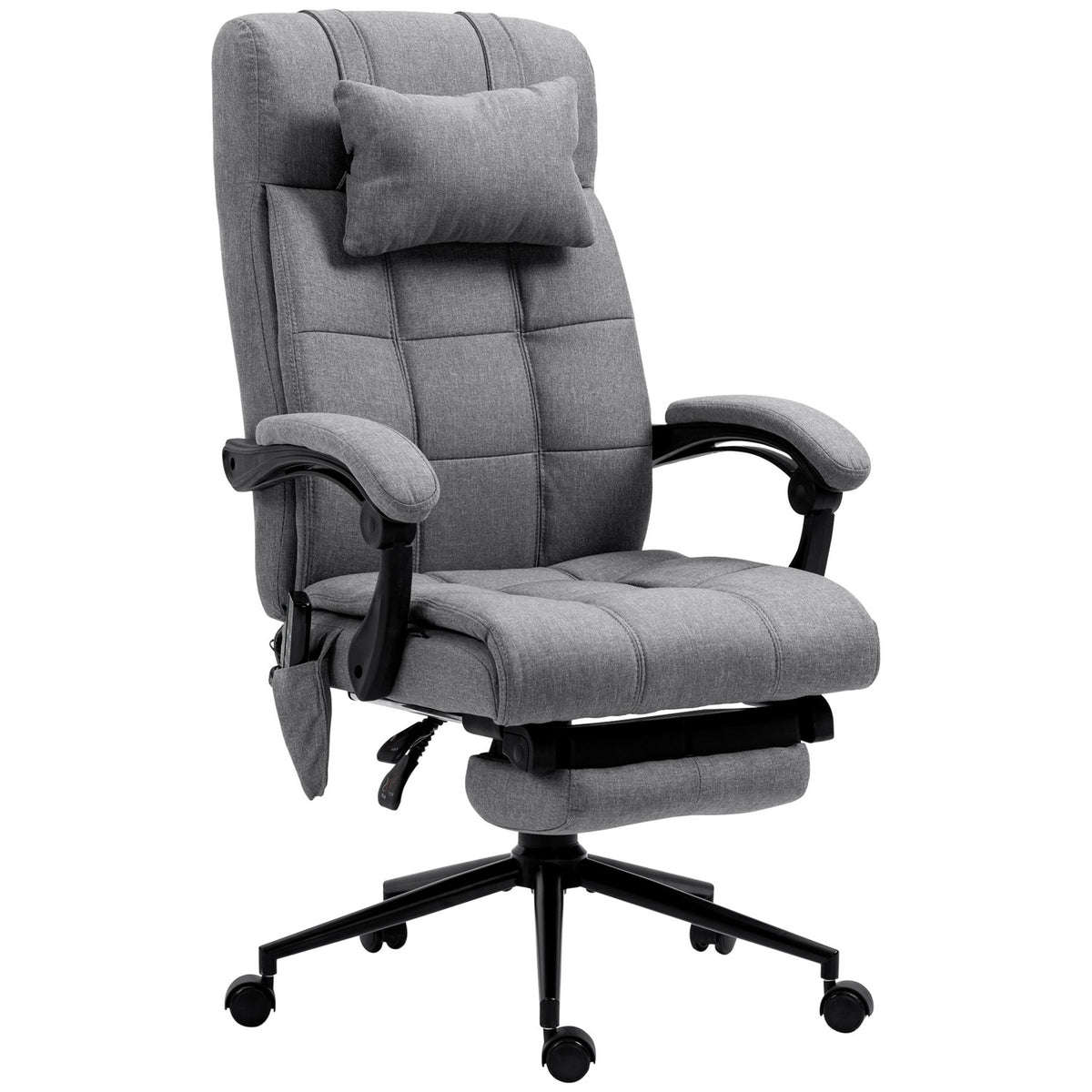 Chaise de bureau ergonomique avec massage & chauffage lombaire, gris