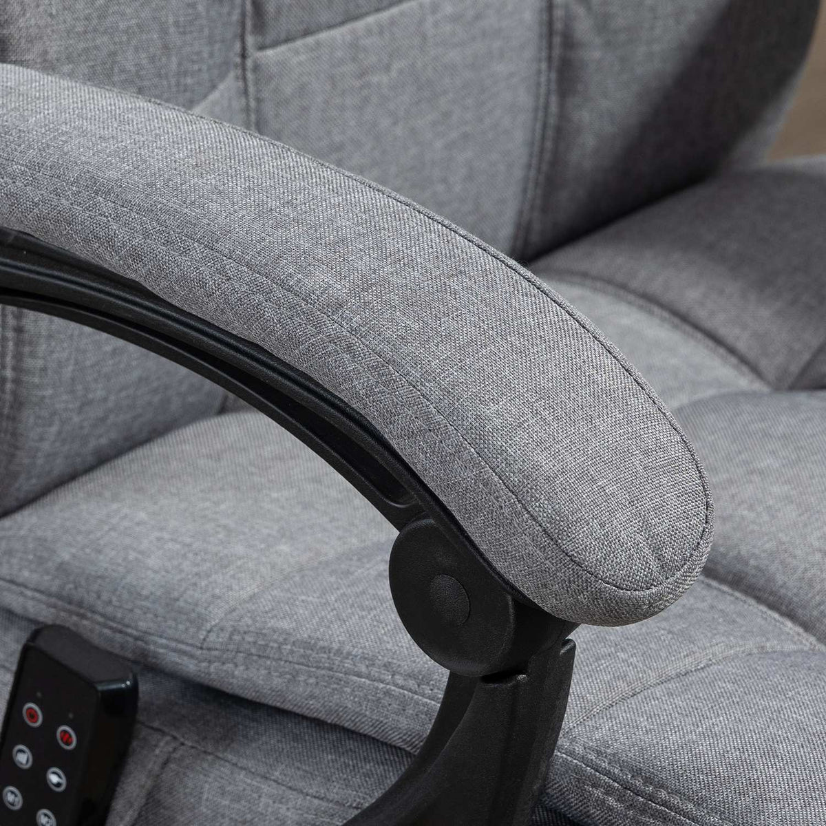 Chaise de bureau ergonomique avec massage & chauffage lombaire, gris