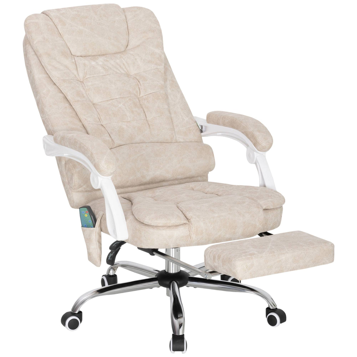 Ergonomisk kontorsstol med massage, lutningsfunktion och fotstöd