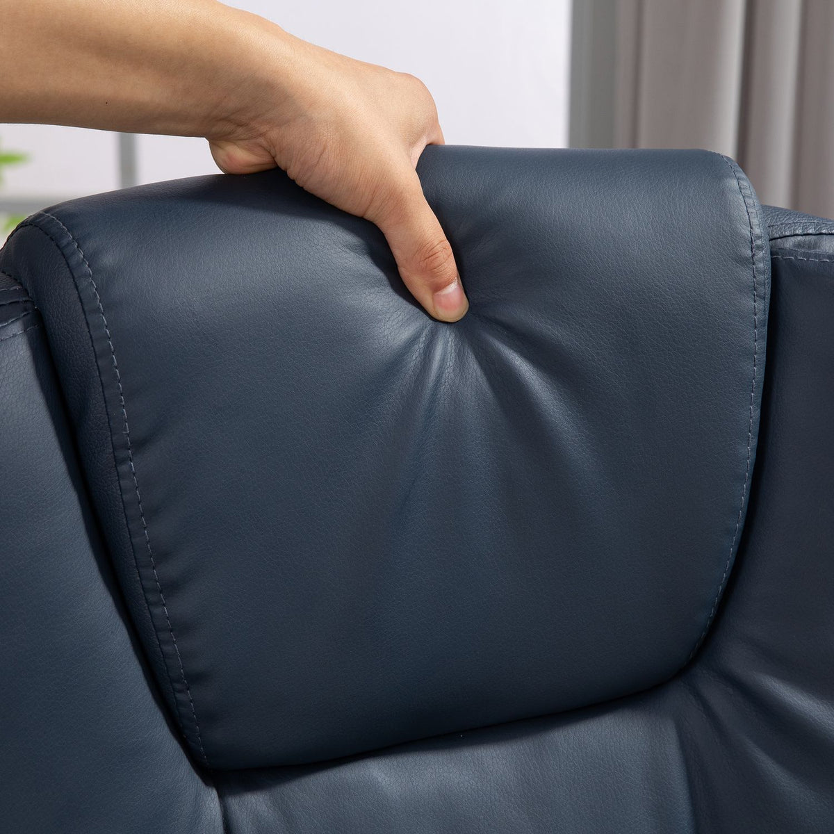 Chaise de bureau ergonomique avec massage et inclinaison, bleu