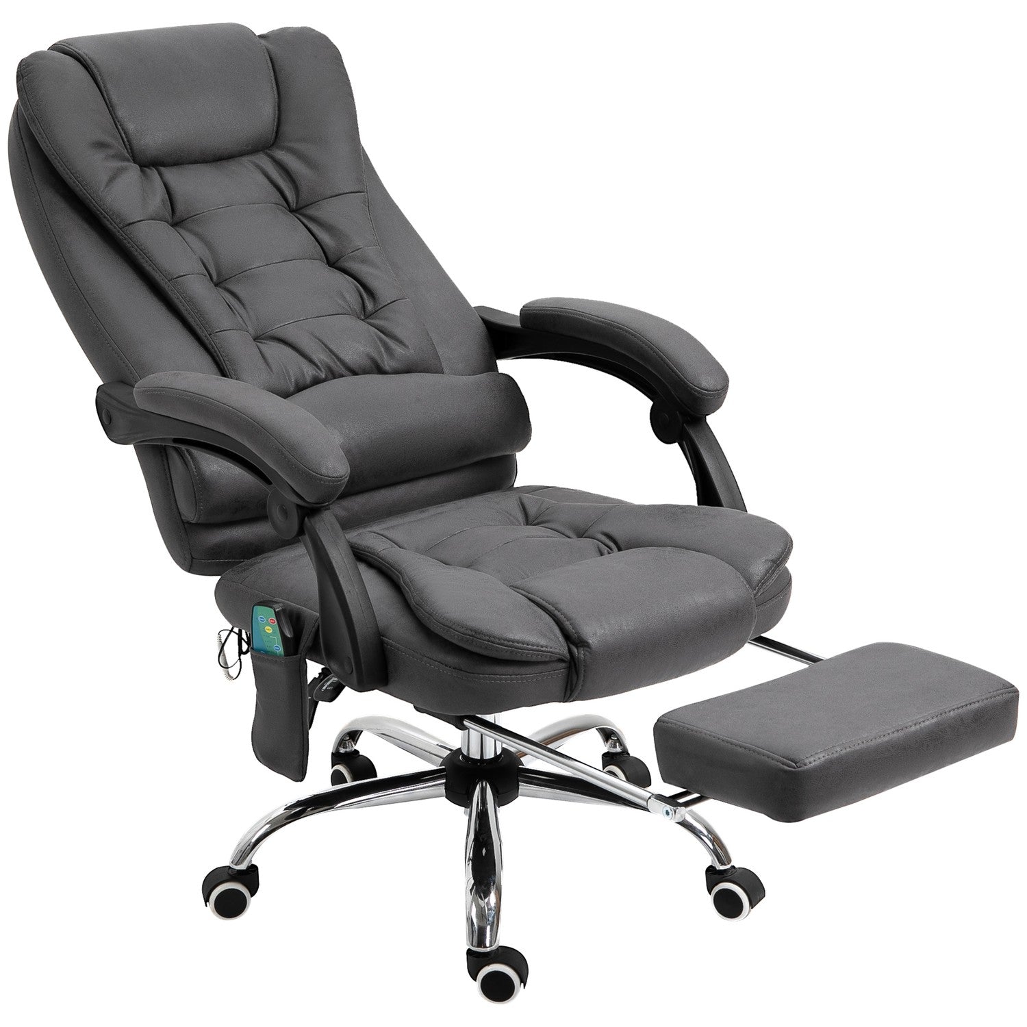 Ergonomisk kontorsstol med massage, värme & fotstöd