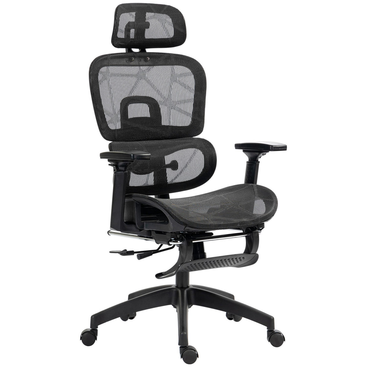 Chaise de bureau ergonomique avec appui-tête, soutien lombaire, pivotant