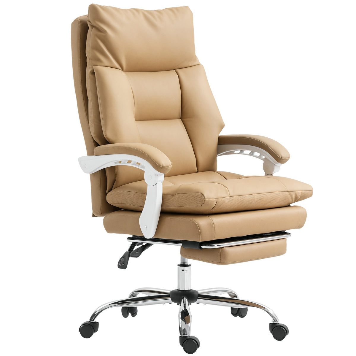 Ergonomisk kontorsstol med svankstöd, liggande, ljusbrun