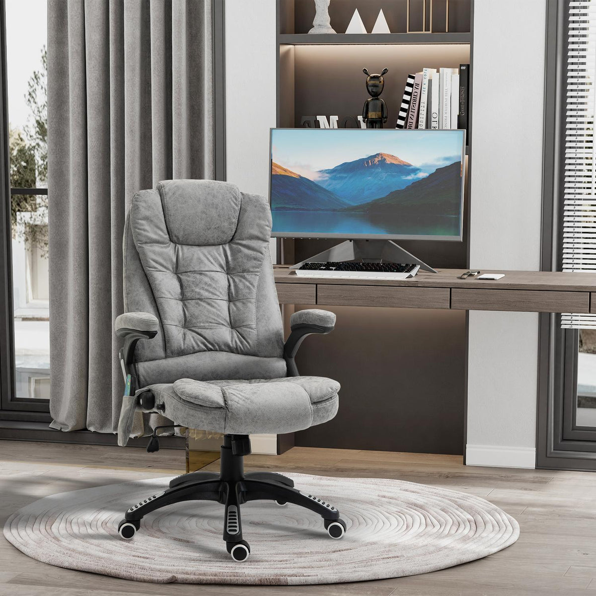 Chaise de bureau ergonomique avec chauffage et massage, hauteur réglable