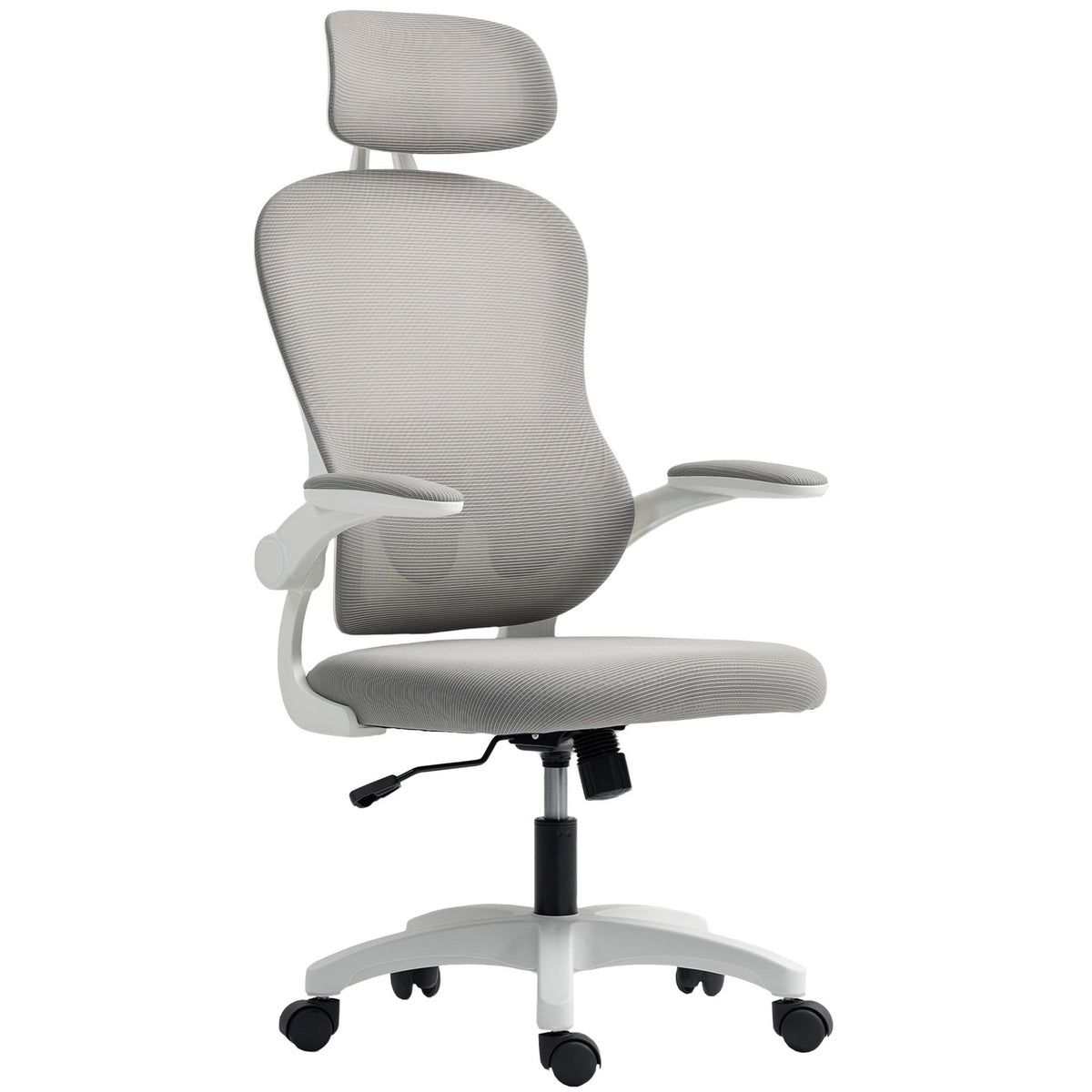 Ergonomisk kontorsstol, nätrygg, justerbar, grå