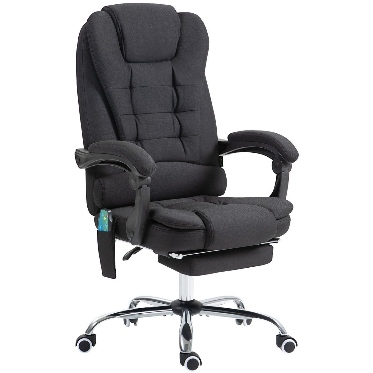 Chaise de bureau de massage ergonomique, allongée avec repose-pieds, noir