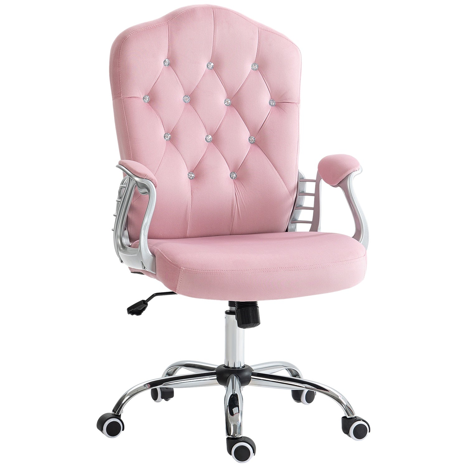 Ergonomisk rosa kontorsstol för kvinnor, höjdjusterbar