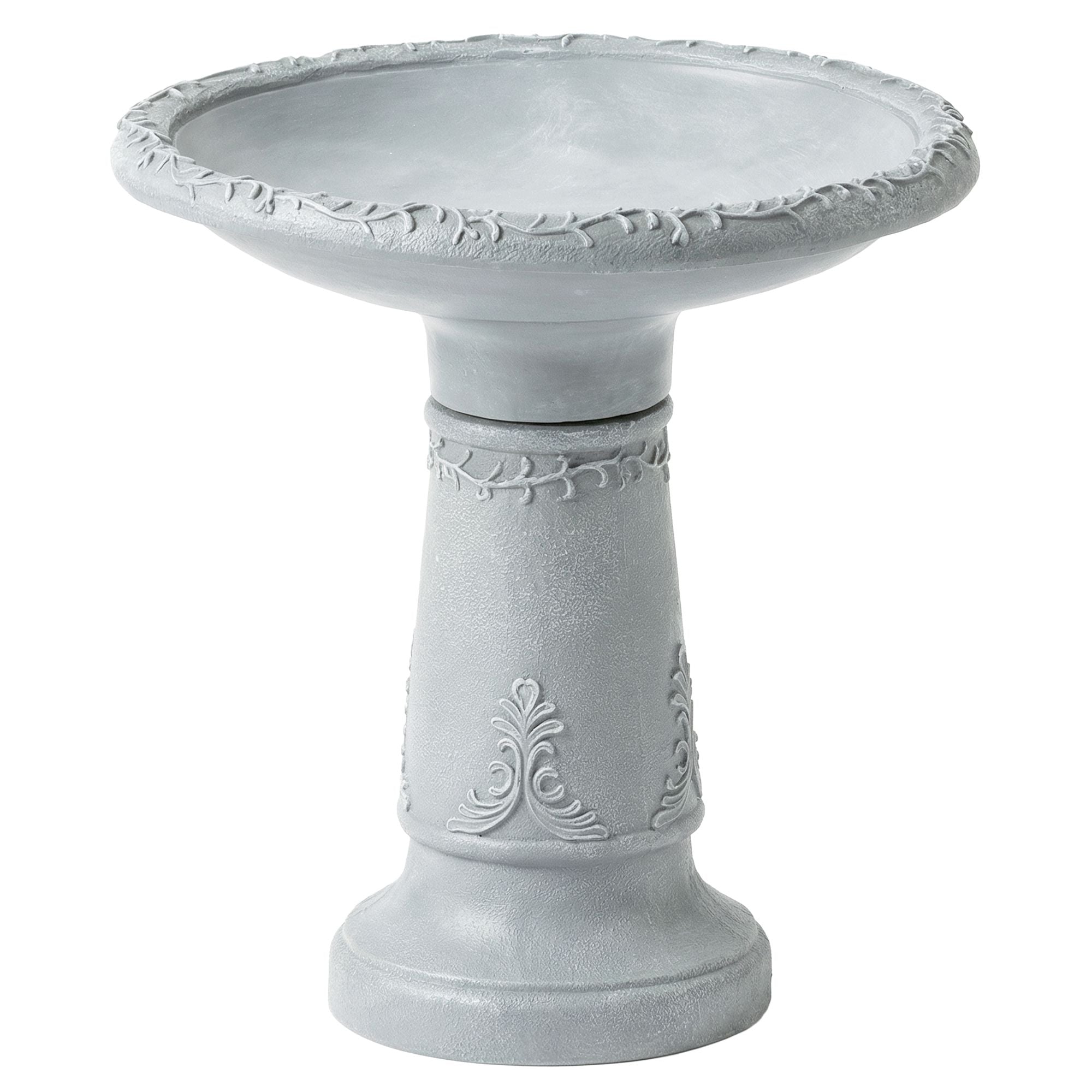 Fågelbad, harts, stenutseende, 48 cm diameter