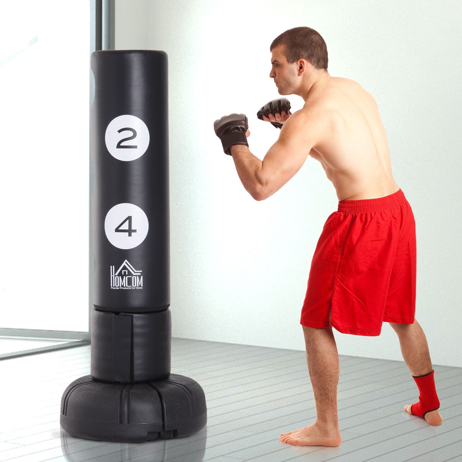 Fristående 176cm Heavy Duty boxningspåse med vinyldyna