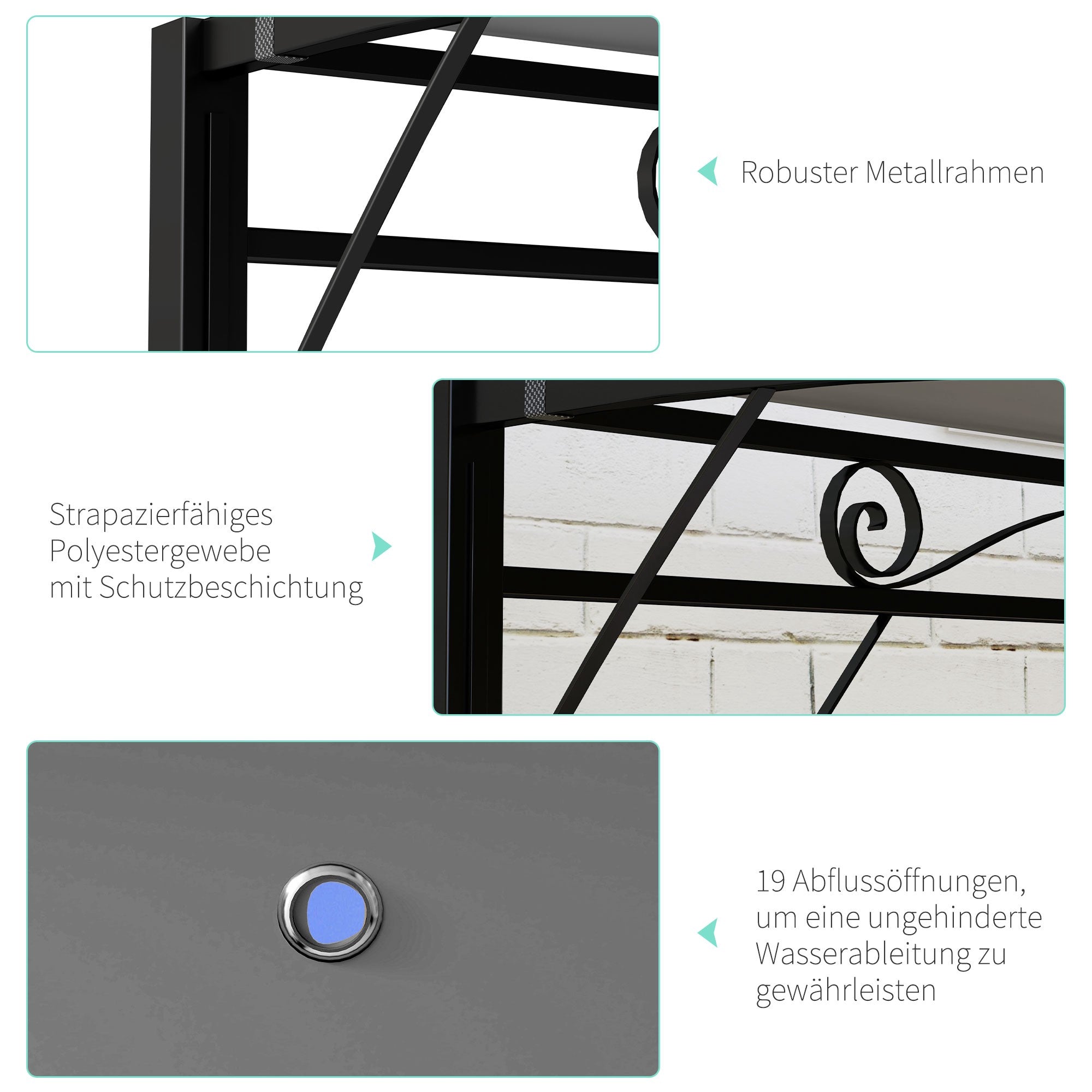 Fristående pergola med utdragbar tak, stålram