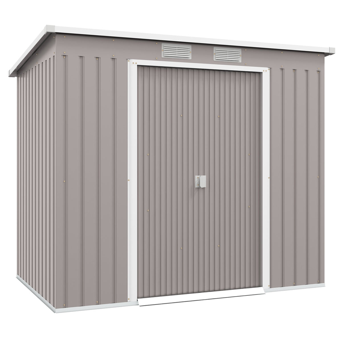 Förråd för utomhusbruk, ventilationsfönster, skjutdörrar, stål, 213x130x172 cm