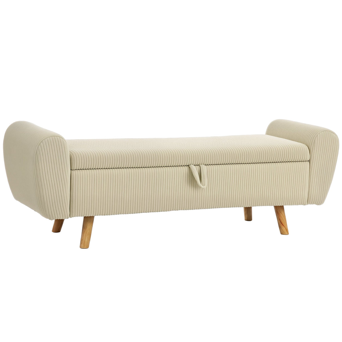 Förvaringsbänk med dolt fack, beige manchester, 150 cm