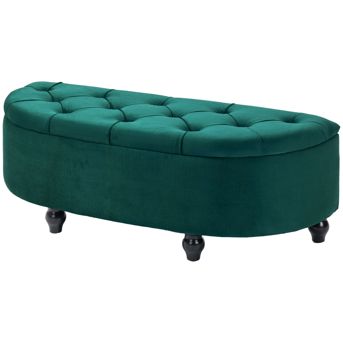 Banc de rangement avec coussin en velours, vert foncé, 120x46x42 cm