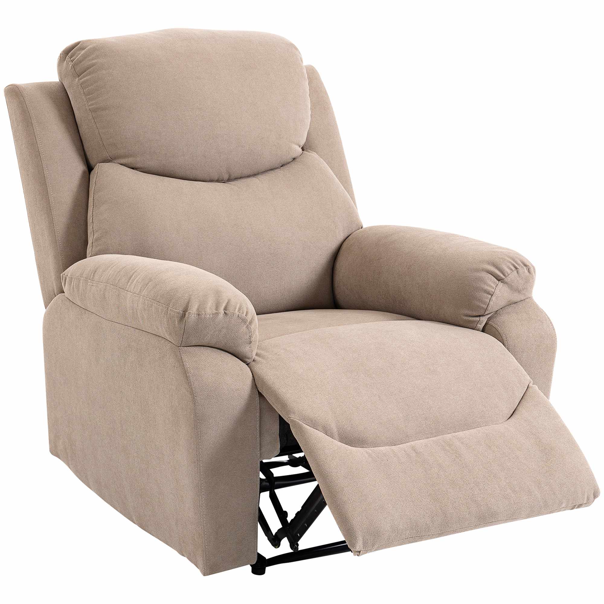 Fåtölj med manuell lutning, linneutseende, beige