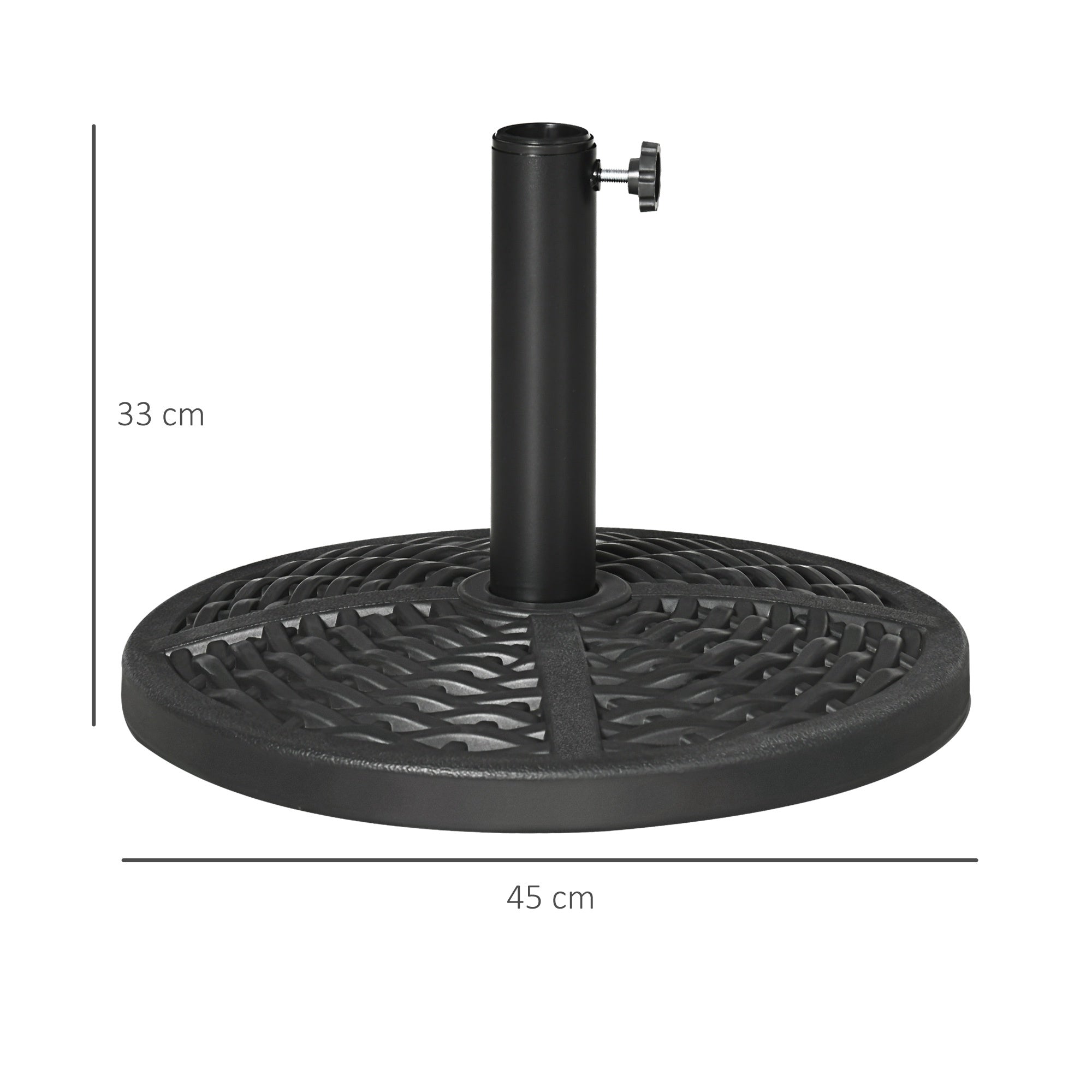 Fyllbar paraplyfot, rottingmodell, passar 38-48 mm stänger