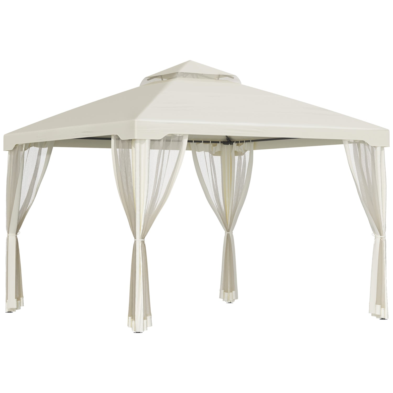 Garden Gazebo 3x3m, väderbeständig med sidoväggar