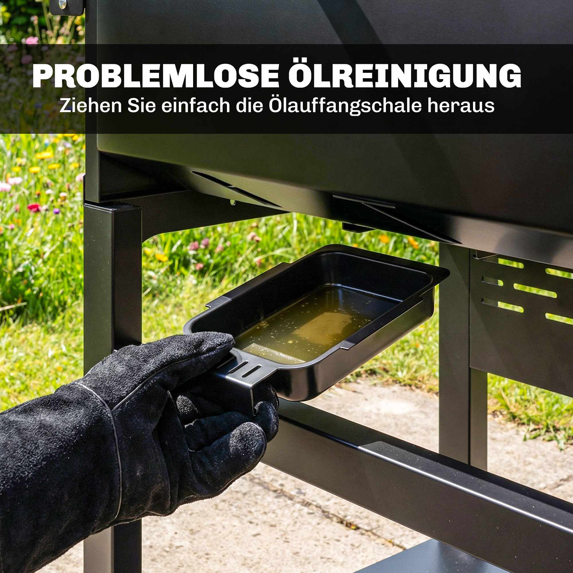 Gasgrill 9kW, 3 brännare, rostfritt stål, fällbara hyllor