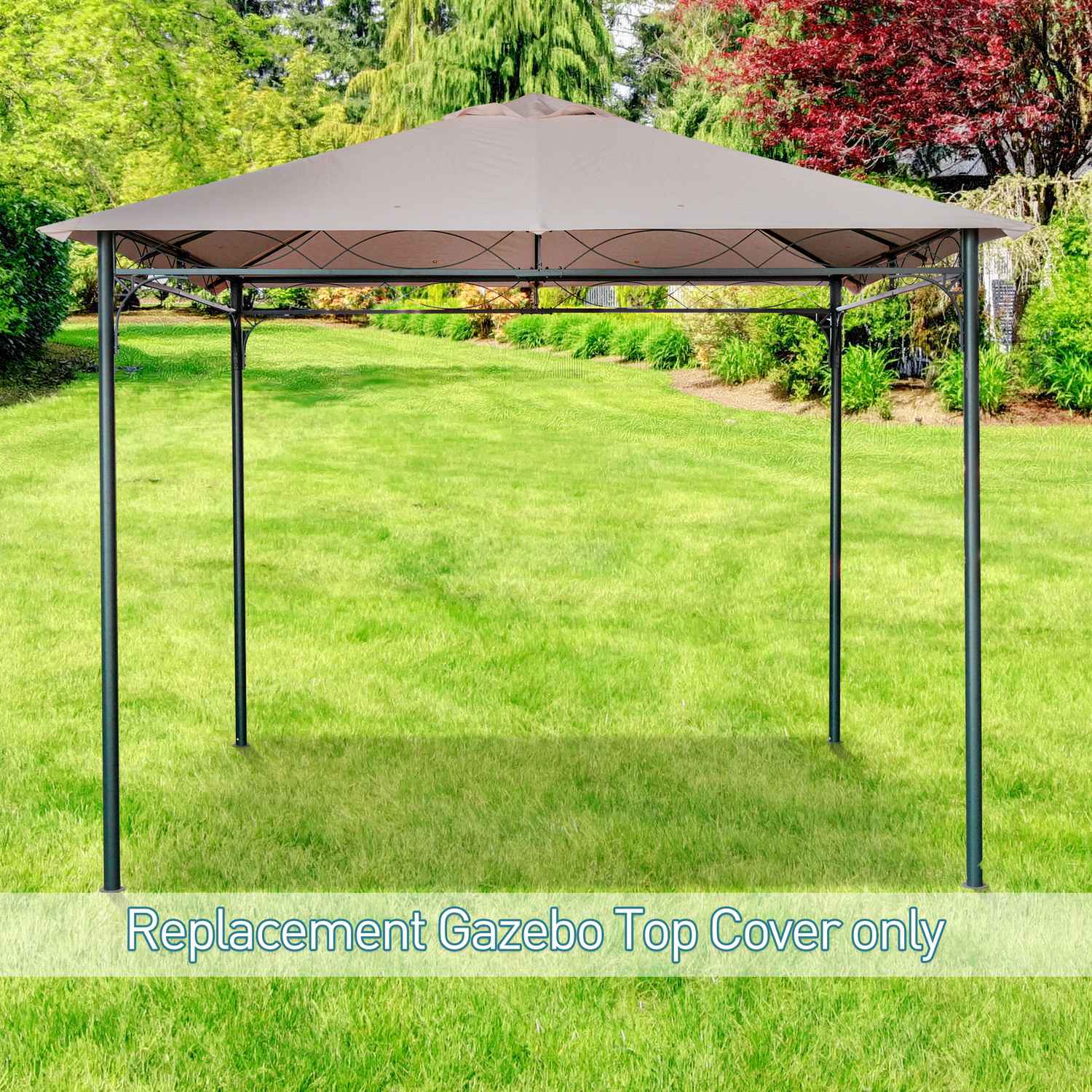 Gazebo takskydd, solskydd, beige polyester, 3x3 M