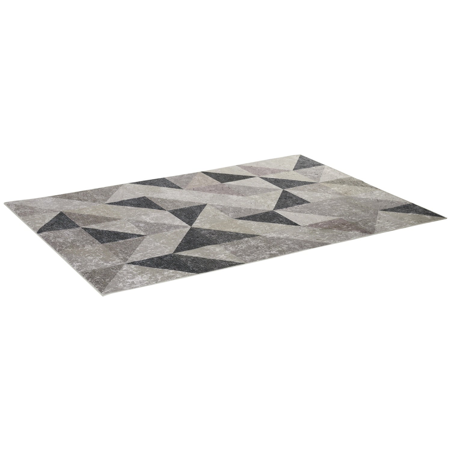 Geometrisk modern matta 230x160 cm för vardagsrum, grå/svart/vit