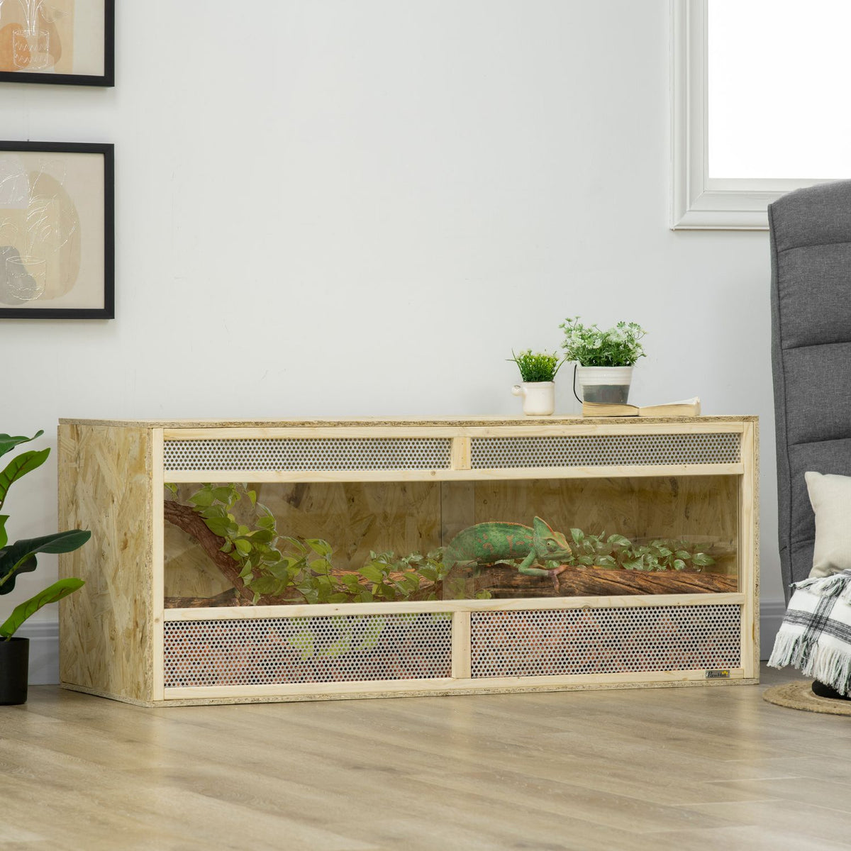Glasterrarium, 120x50x50 cm, Ventilerad, Skjutdörr