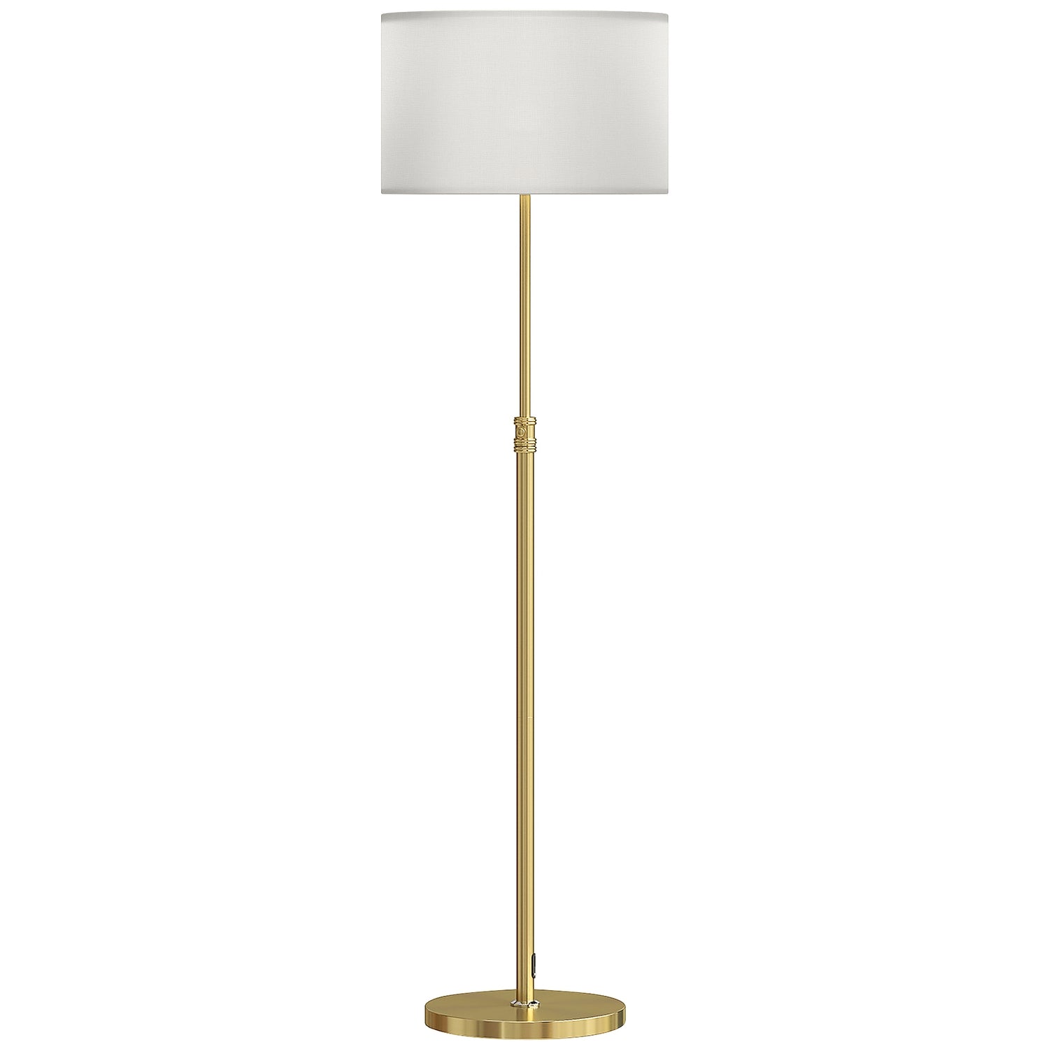 Golvlampa med fjärrkontroll, justerbar höjd, tygskärm