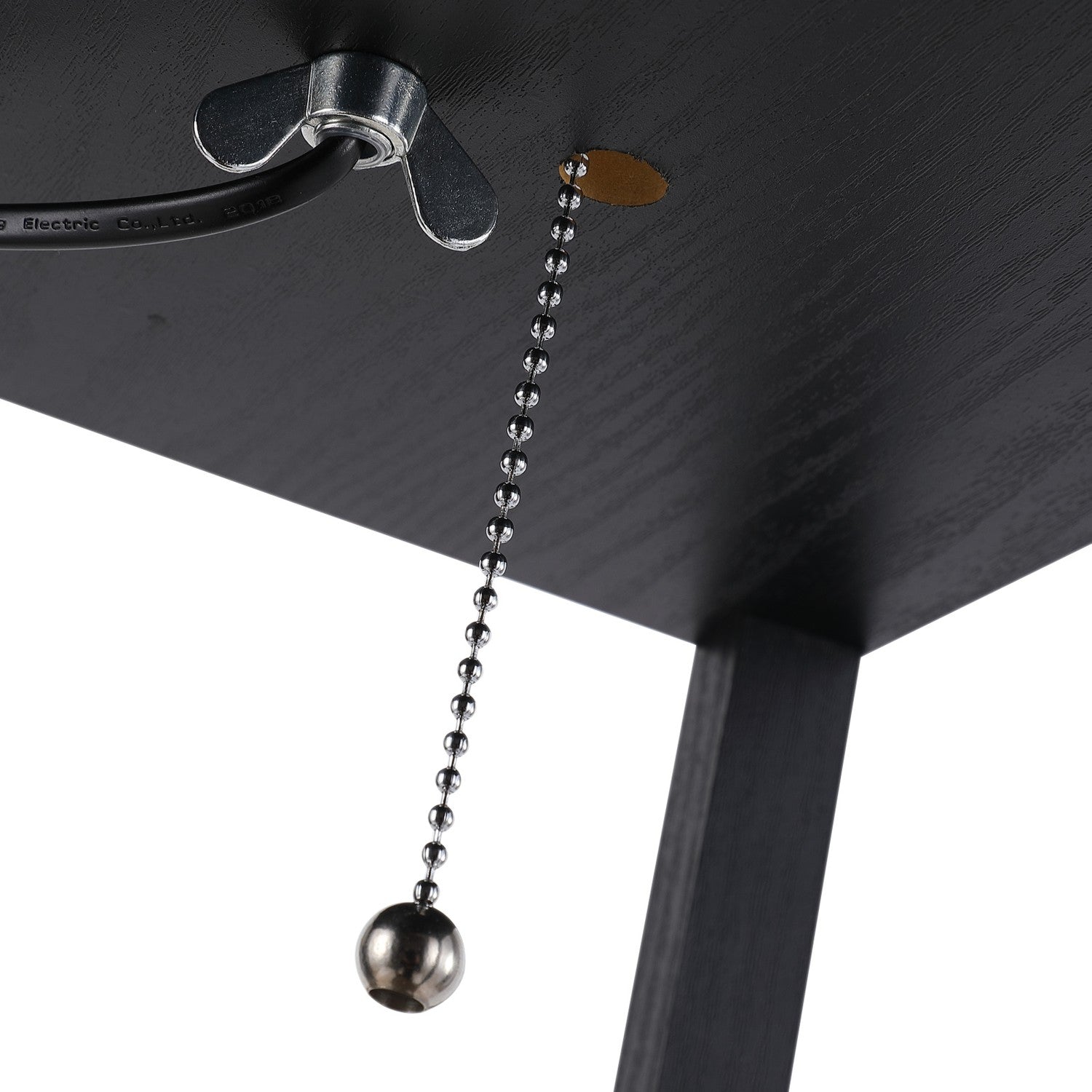 Golvlampa med hyllor – svart trä, 160cm, E27 40W