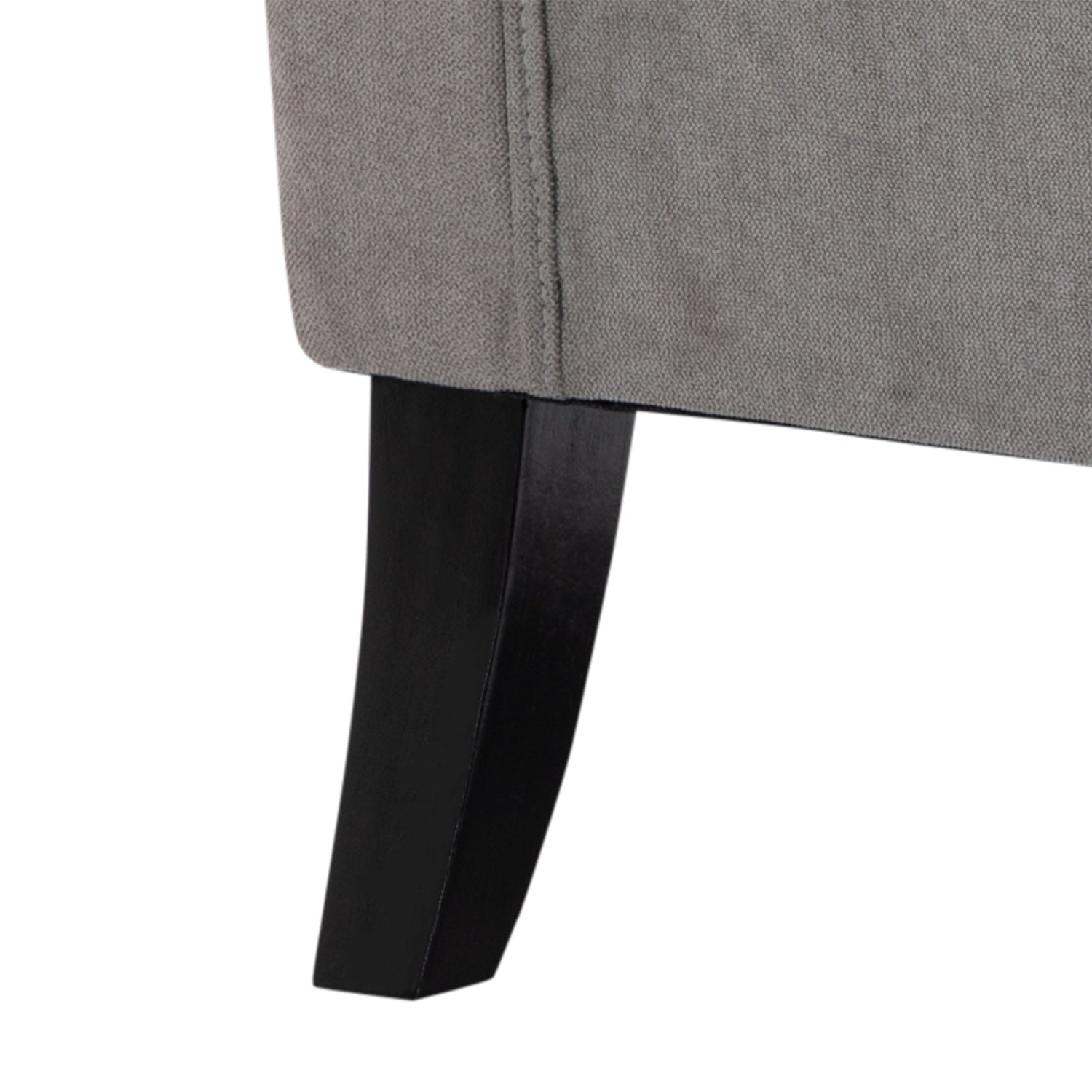 Grå Wingback Accent Stol, Tuftad, Polyester, 74x86x102cm