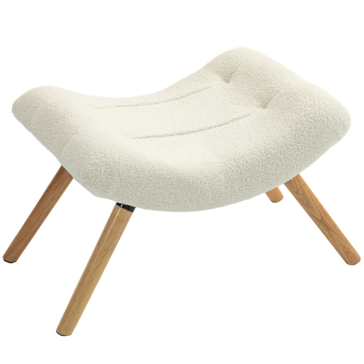 Pouf en polaire berbère blanc crème, capacité de charge 120 kg