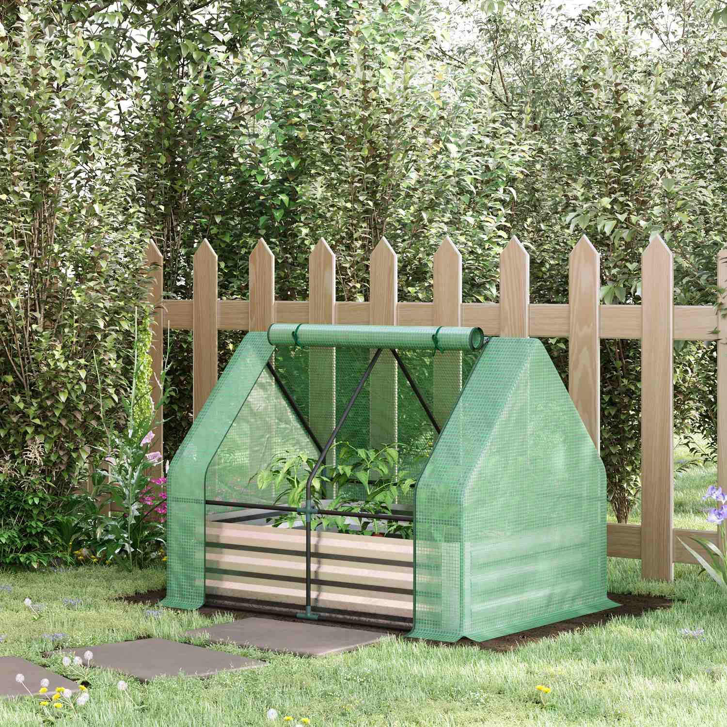 Greenhouse Cold Ram, Roll-Up-dörr, Grön, 127x95x92 cm