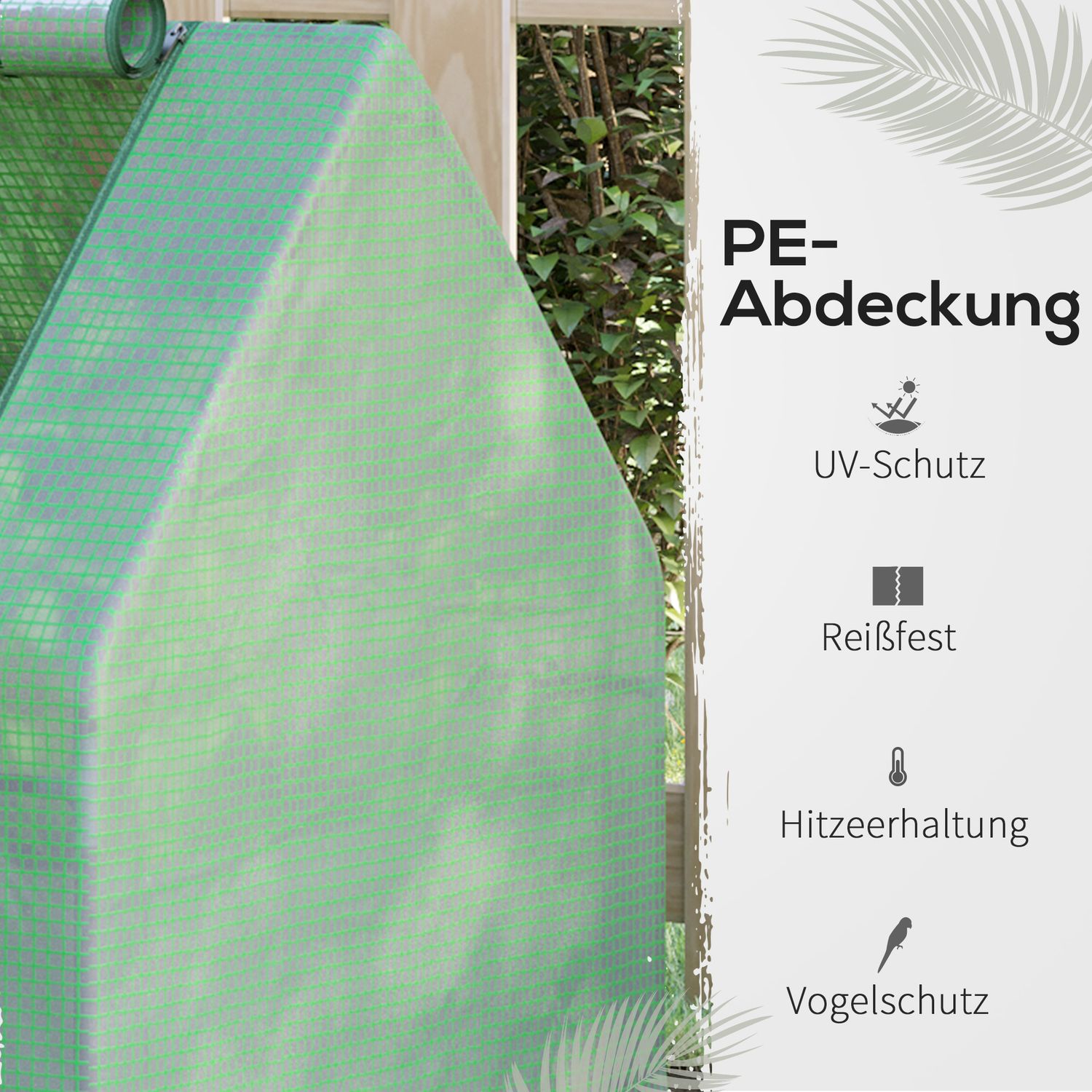Greenhouse Cold Ram, Roll-Up-dörr, Grön, 127x95x92 cm