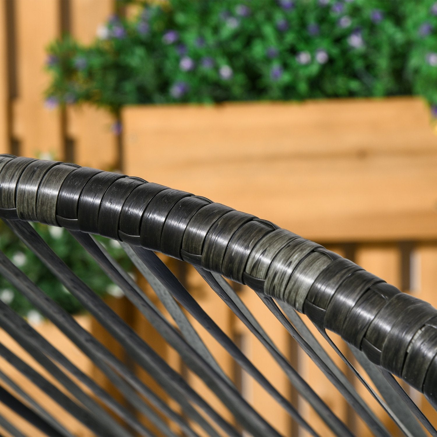 Grey Rattan Egg Stol med Dyna, 120 kg Kapacitet