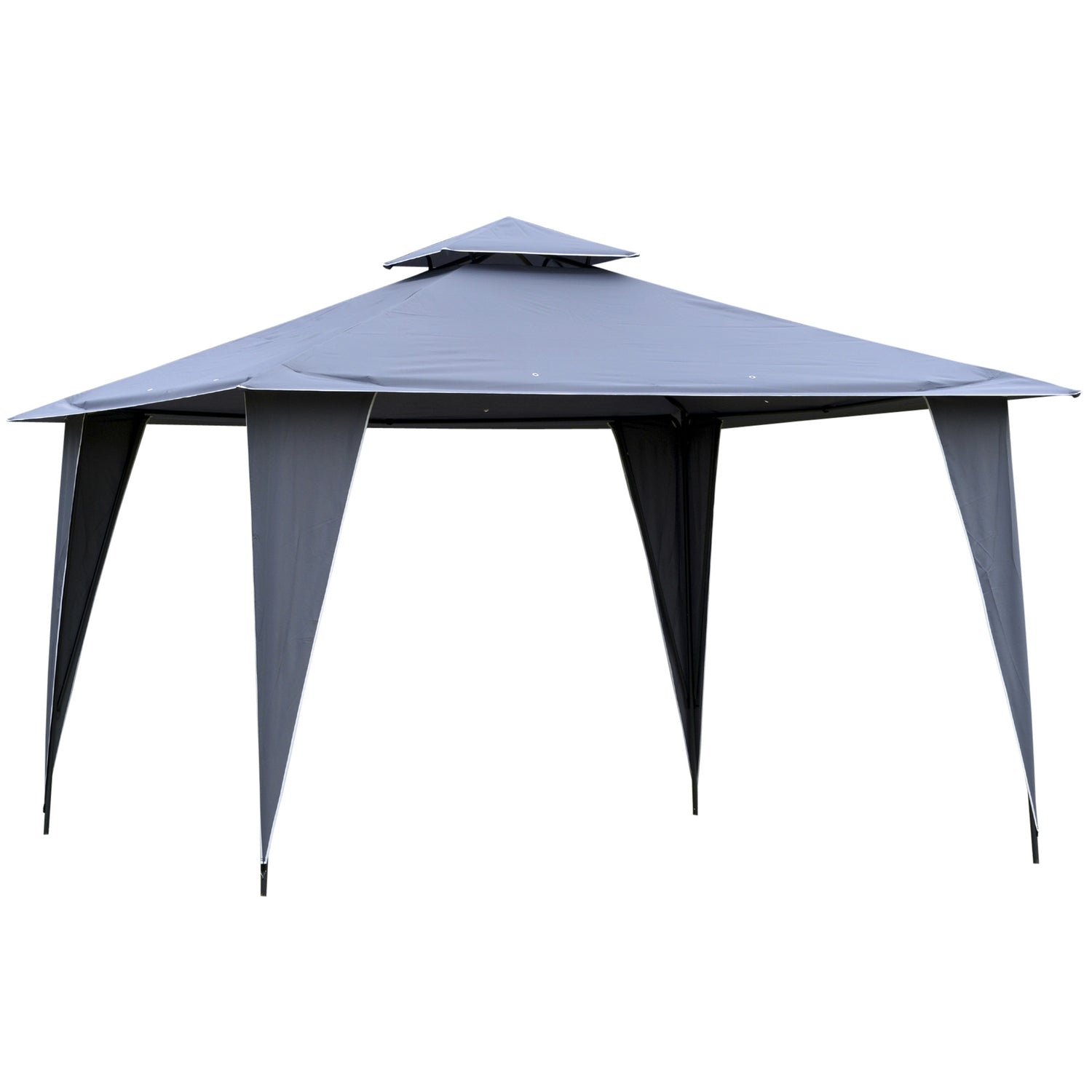 Grå metall Paviljong Festtält 3,45x3,45x2,68M Polyester