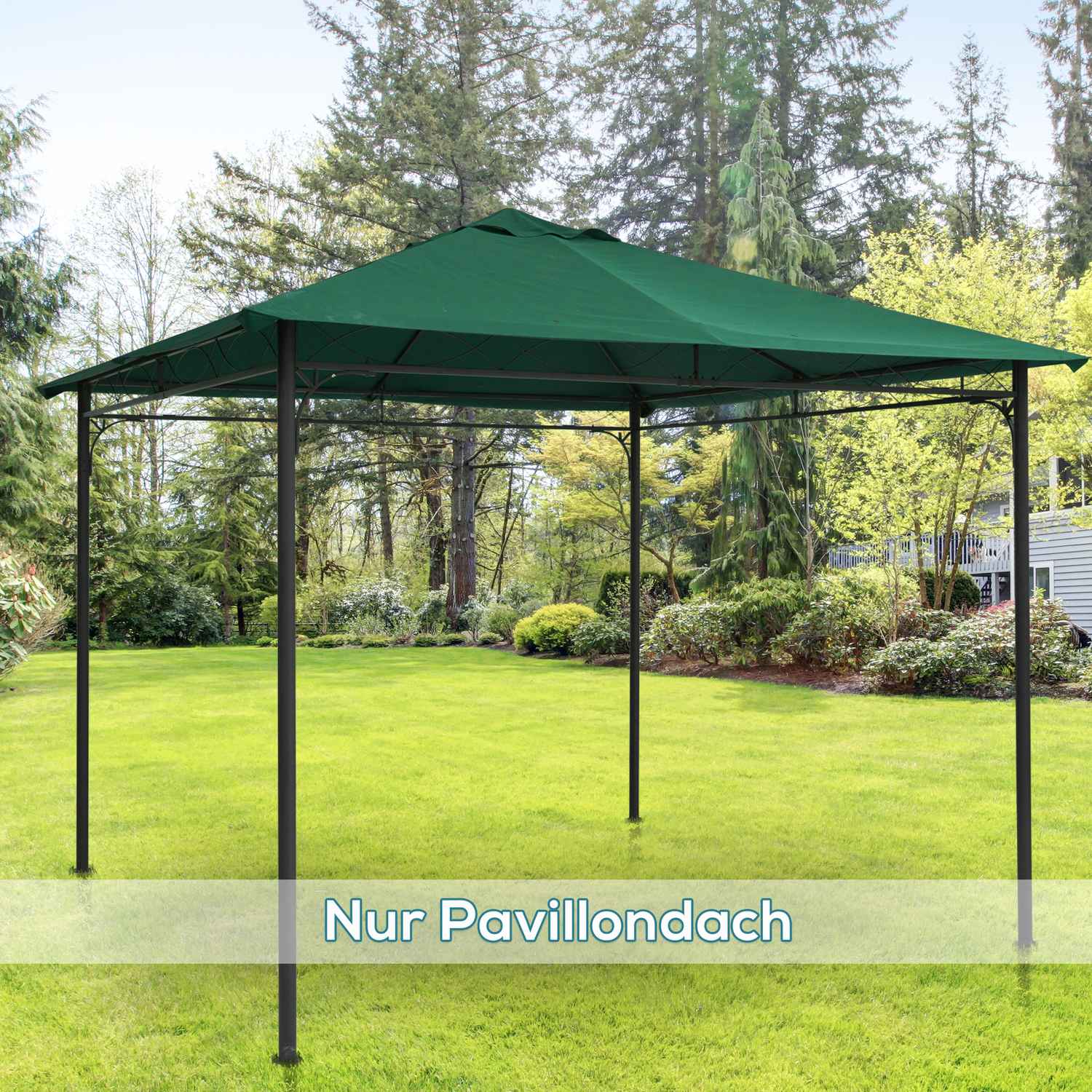 Grön polyestergazebo takbyte, 2,98 x 2,95 M