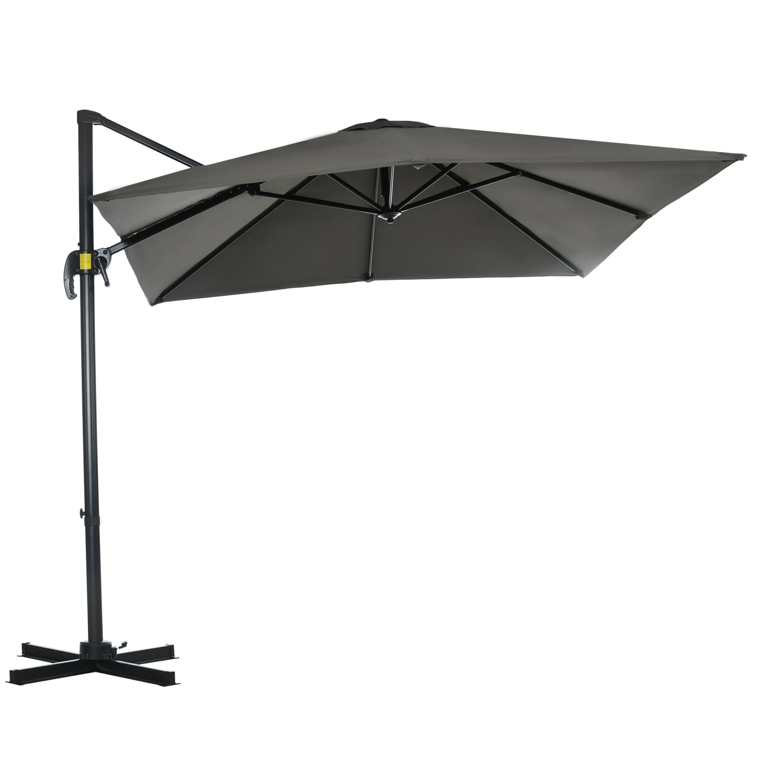 Grått Cantilever Garden Parasoll, 245x245cm – Justerbart & Vridbart