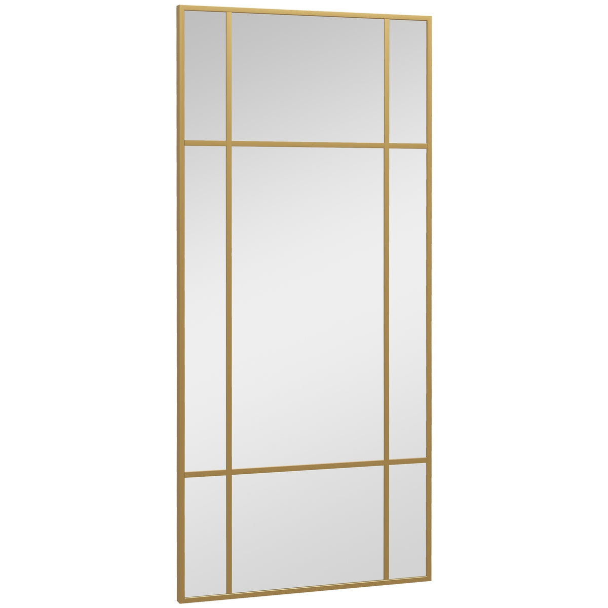 Miroir mural rectangulaire doré, cadre en métal 110 x 50 cm