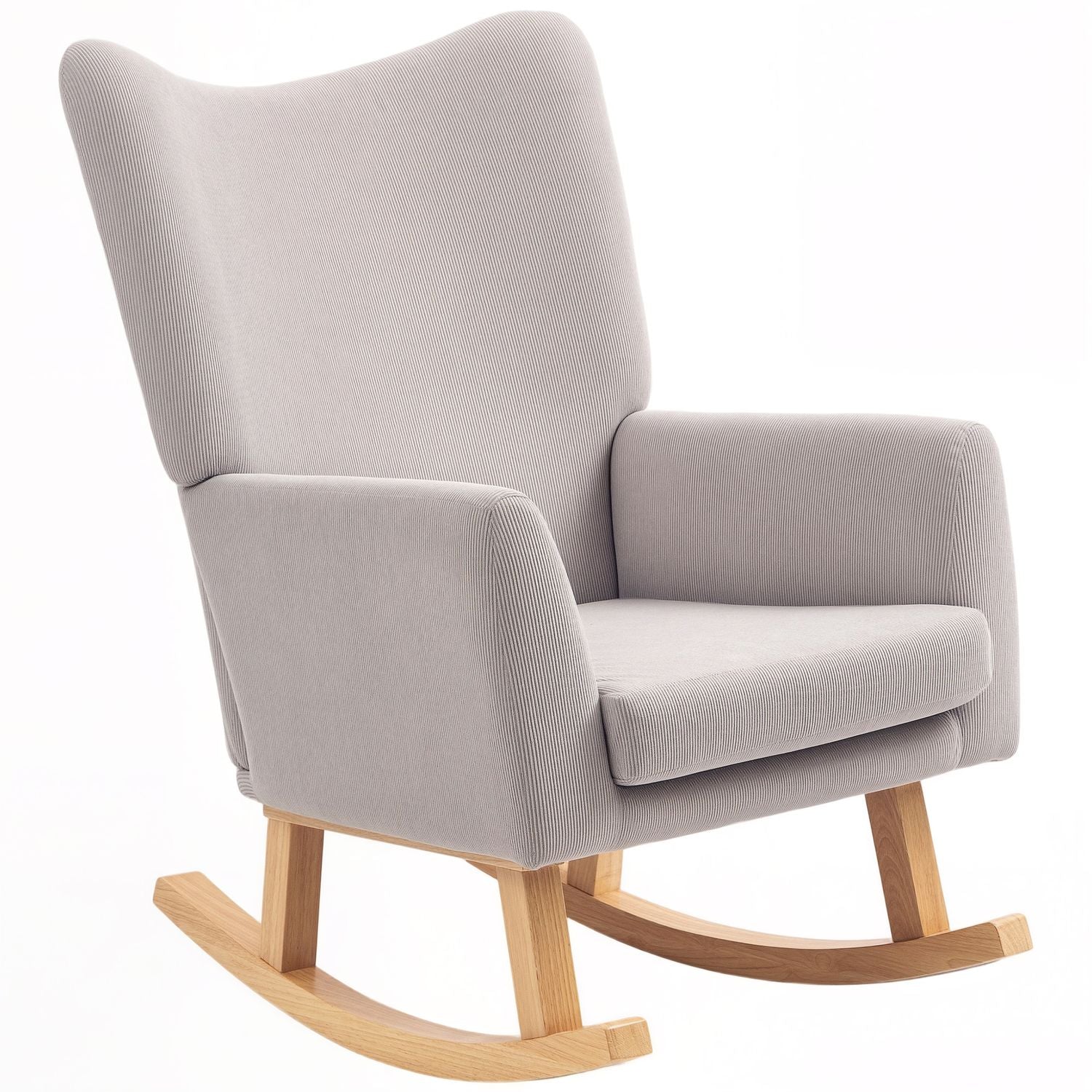 Gungstol, retrodesign, manchester, gummiträ, ljusgrå