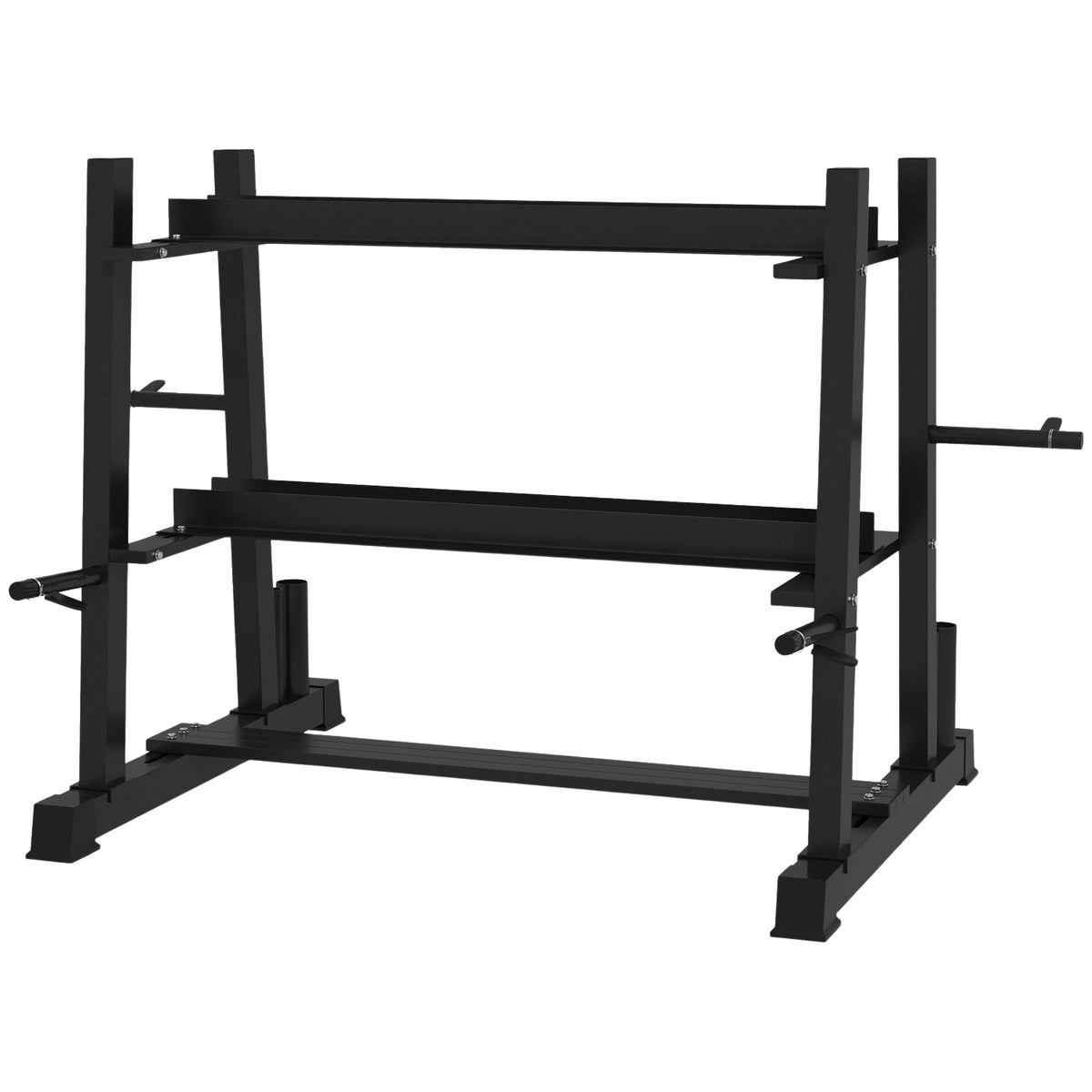 Hantelständer, 3 Ebenen, für 200 kg, schwarzer Stahl