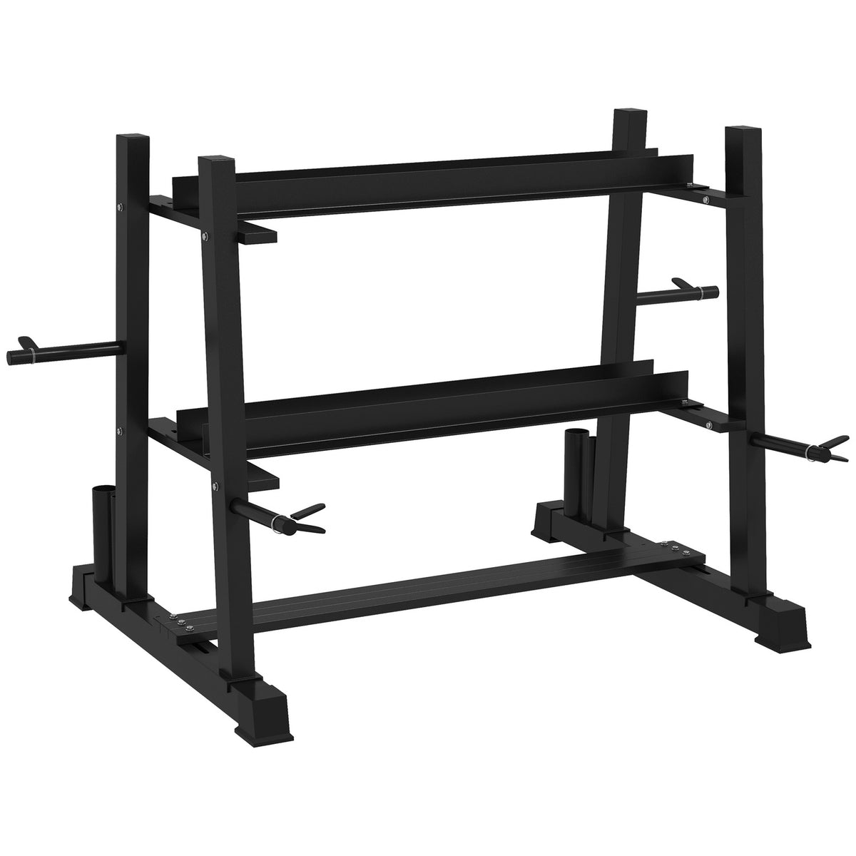 Hantelständer, 3 Ebenen, für 200 kg, schwarzer Stahl